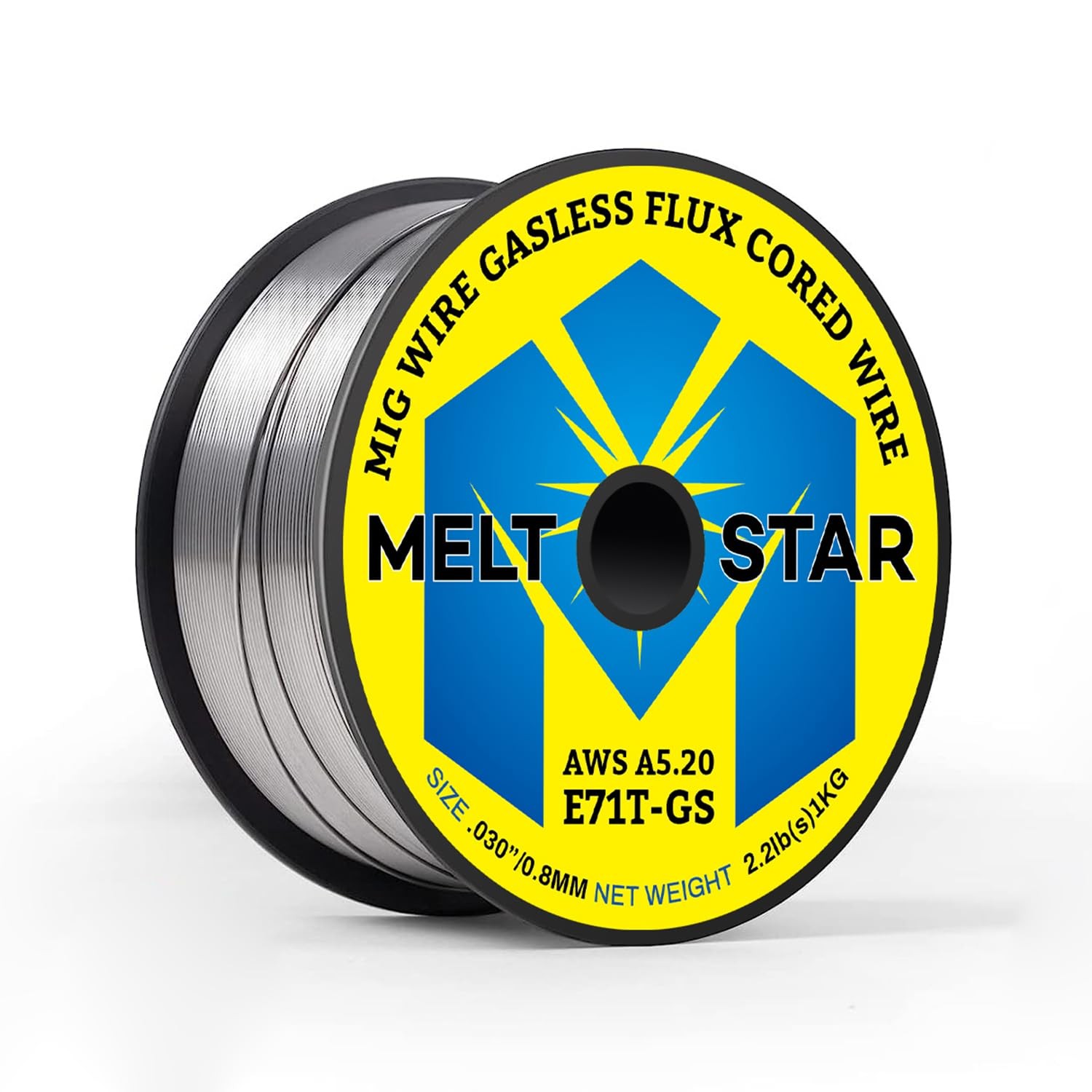 Meltstar Flux Core Welding Wire, E71T-GS .030 2-Pound Spool Gasless Mild Carb…