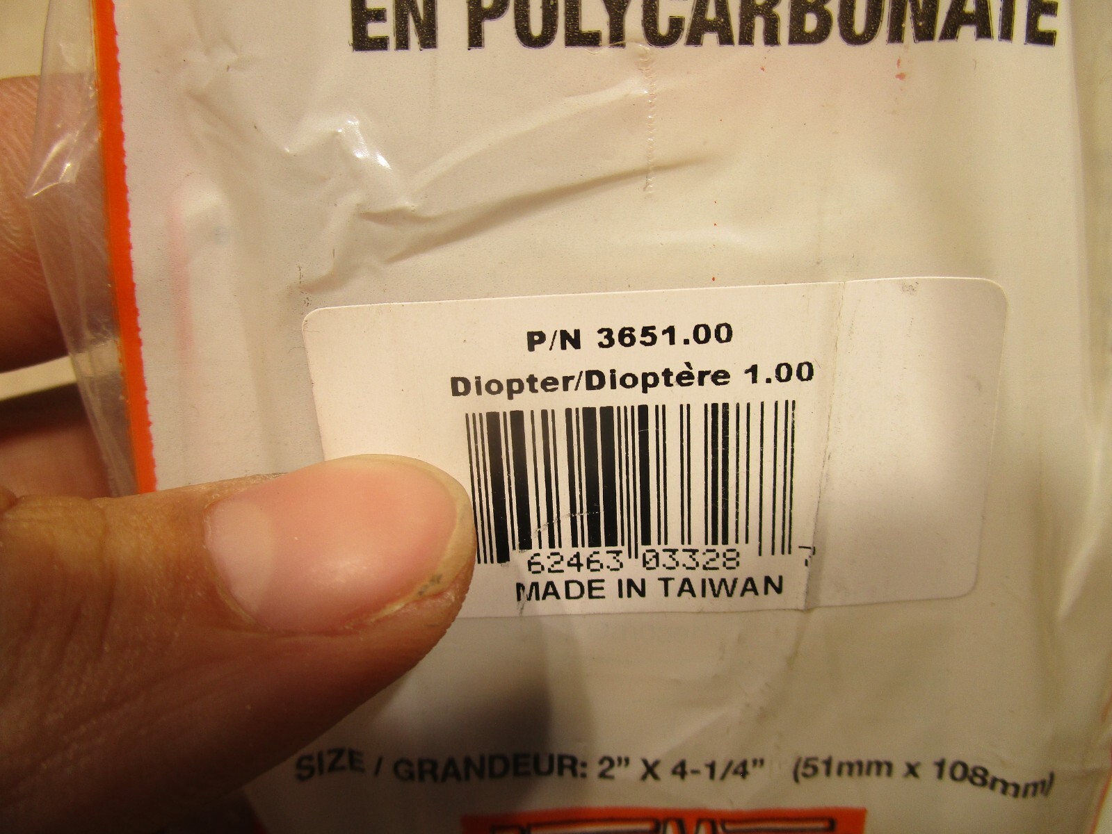 LOT OF 2 FIBRE-METAL 3651.00 MAGNIFIER LENS PLATES, 1.00 DIOPTER, S0774