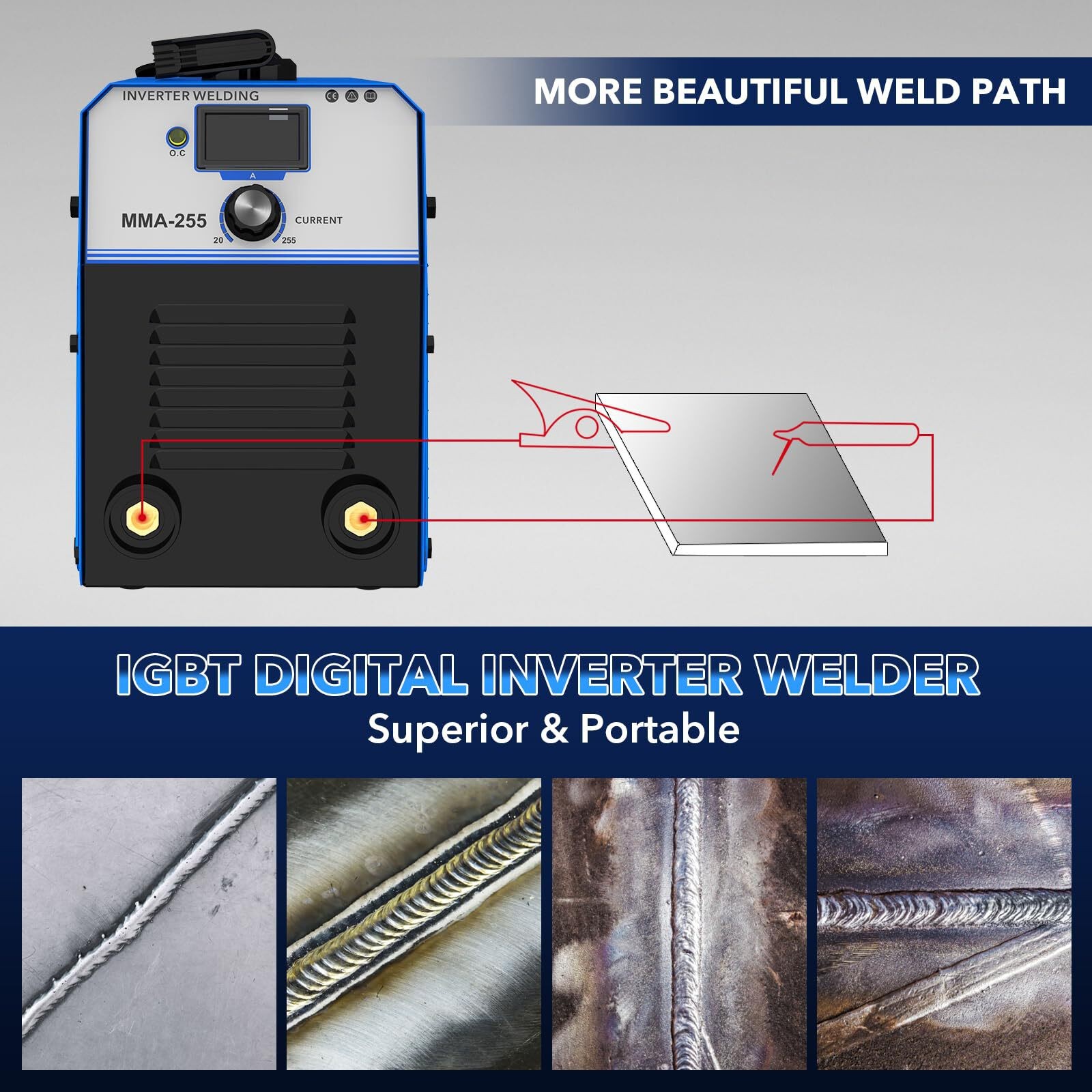 TRQWH 255A Stick Welder, 110V/220V Dual Voltage Portable ARC Welding Machine