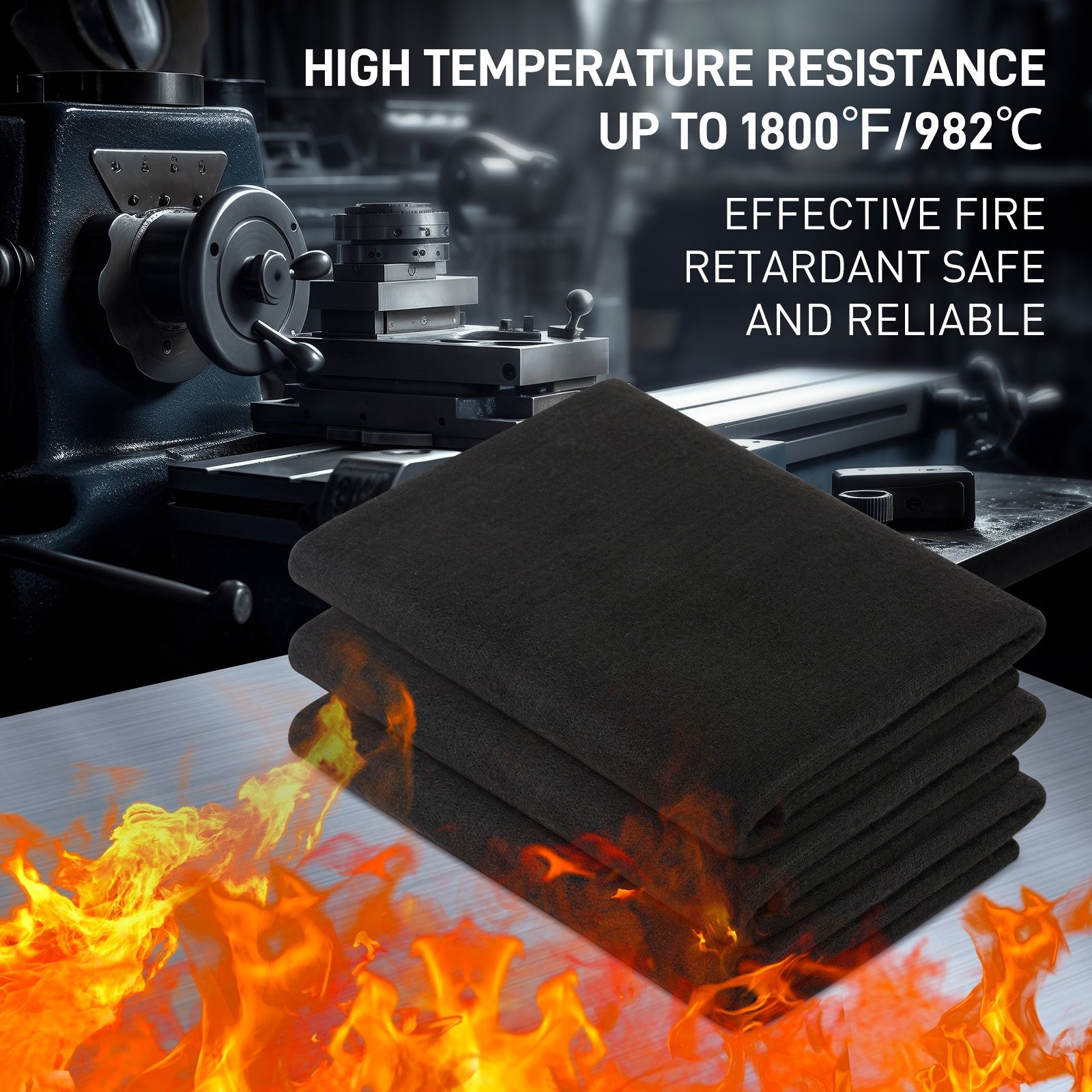 19.6”x19.6” Fireproof Mat Welding Blanket Flame Heat Resistant Up To 1800° F