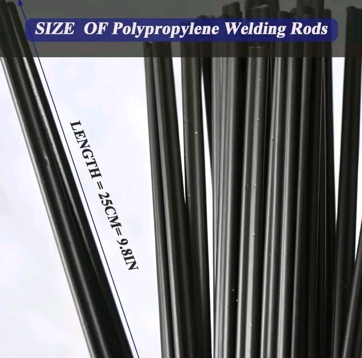 Giehougrio Black Polypropylene 9.8in. Plastic Welding Rods, 2 Packs