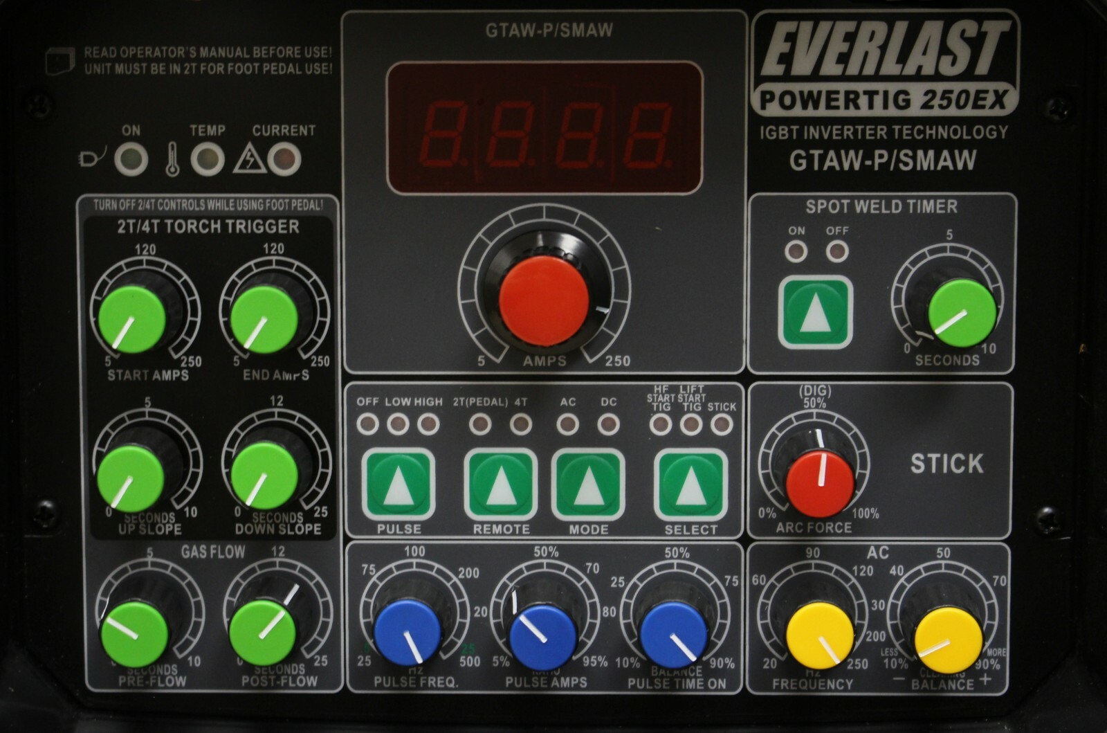 PowerTIG 250EX GTAW-P 250AMP ACDC TIG STICK PULSE WELDER by EVERLAST
