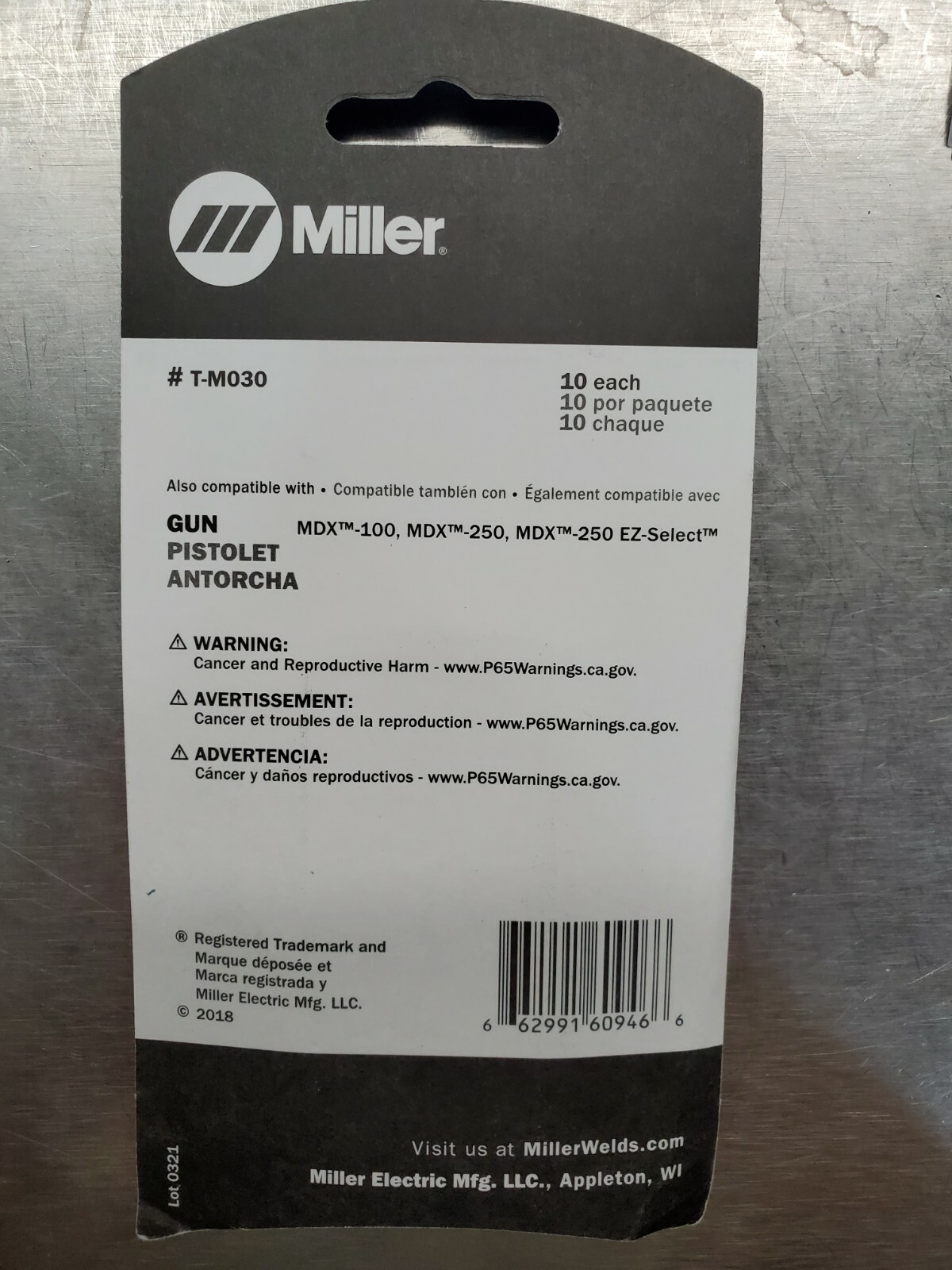 Miller T-M030 Contact Tips .030/0.8mm AccuLock MDX, 10PK