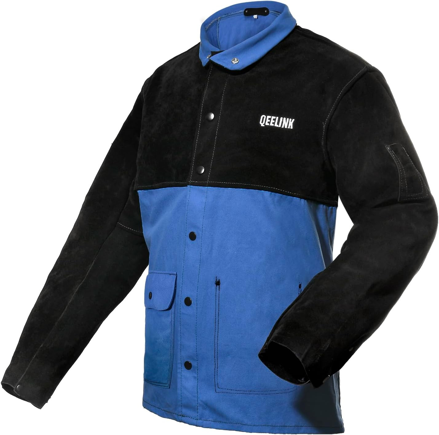 Welding Jacket Leather Cotton FR Work Coat Blue Black S M L XL 2XL 3XL 4XL