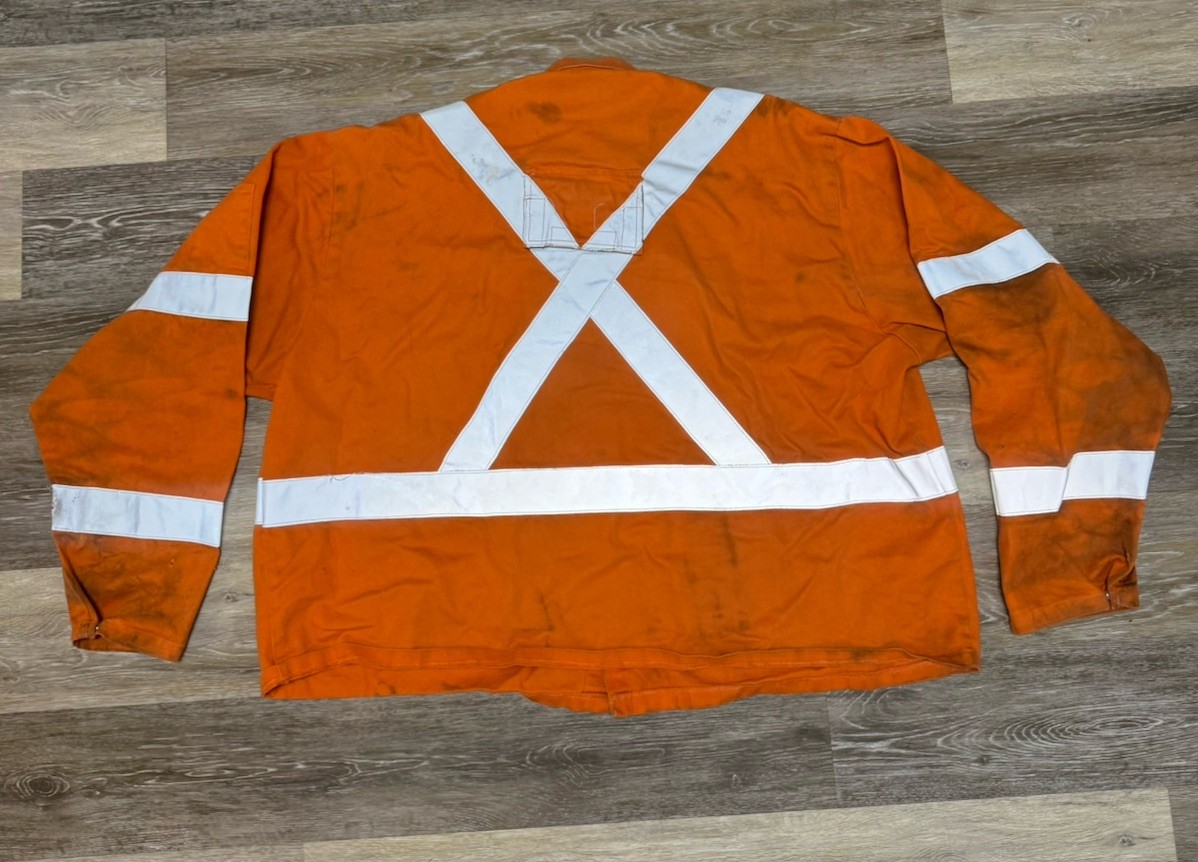 Black Stallion JF1012 FR Cotton Welding Jacket-FR Reflective Tape Orange Sz 4XL