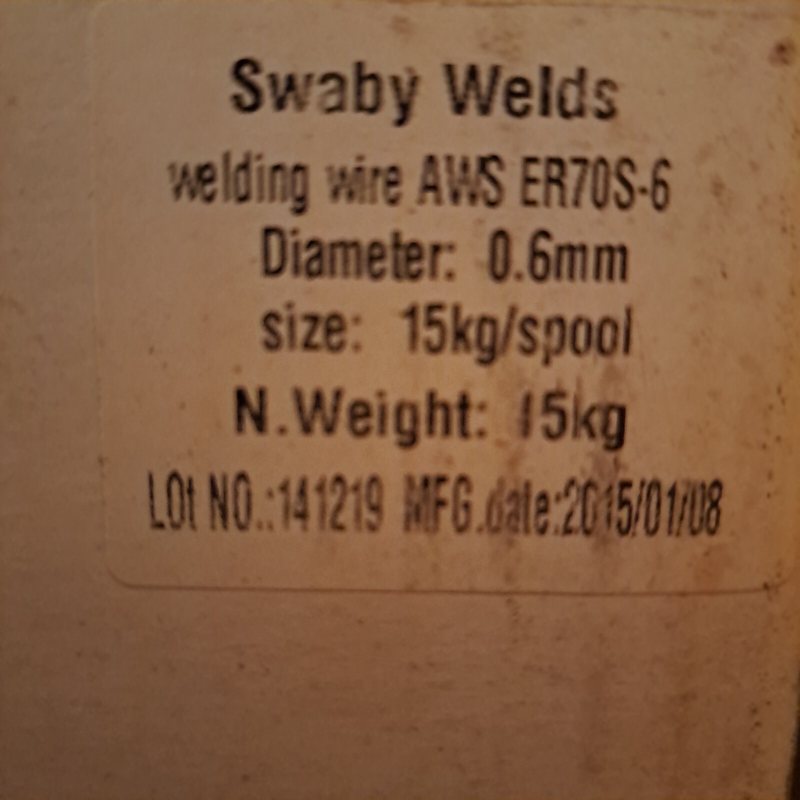 Carbon Steel Welding Wire ER70S-6, .023″/ 0.6mm, 33 lbs / 15 kg Spool in Box