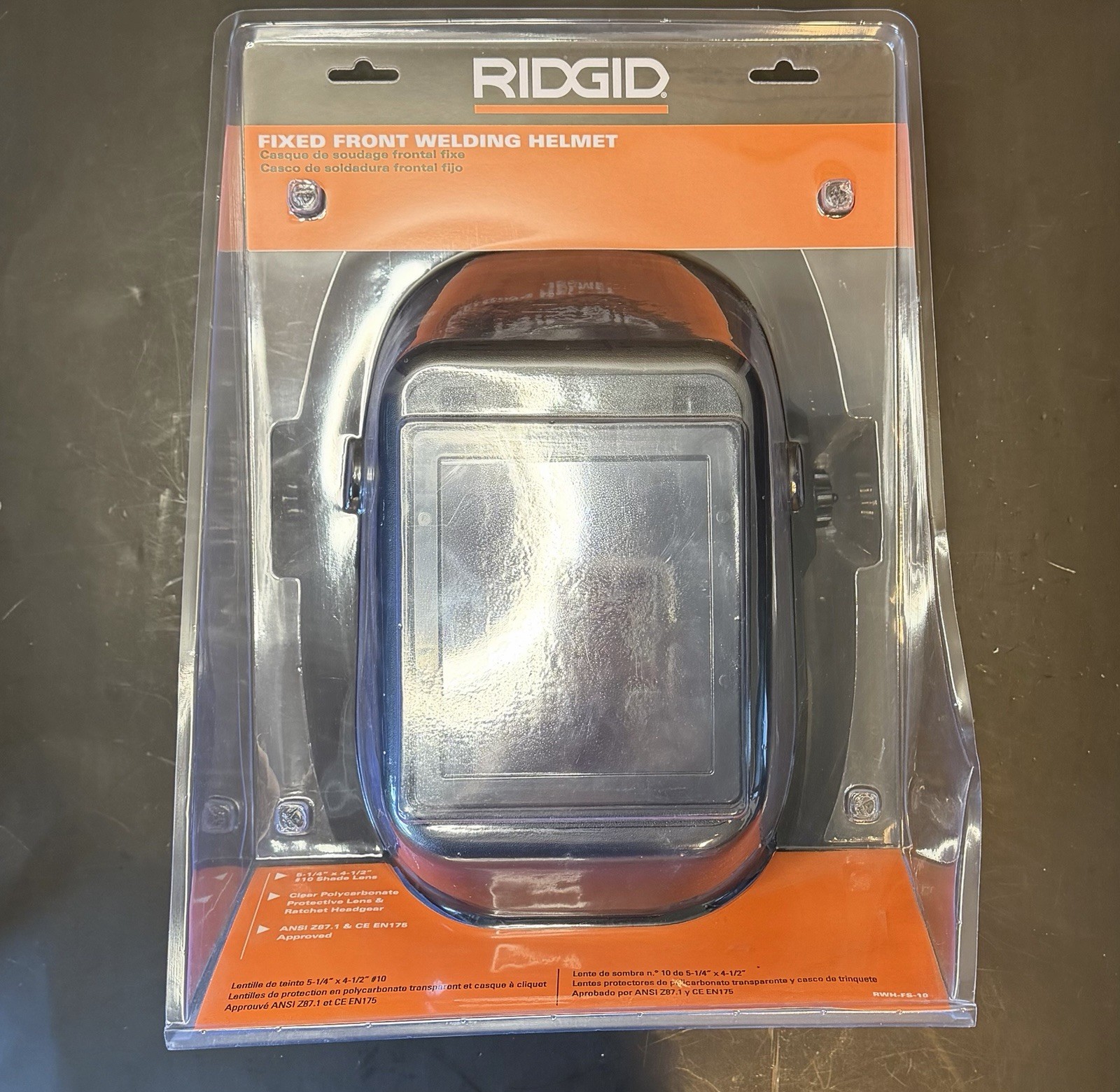 Ridgid Fixed Front Welding Helmet #10 Shade 5-1/4” X 4-1/2” New Sealed