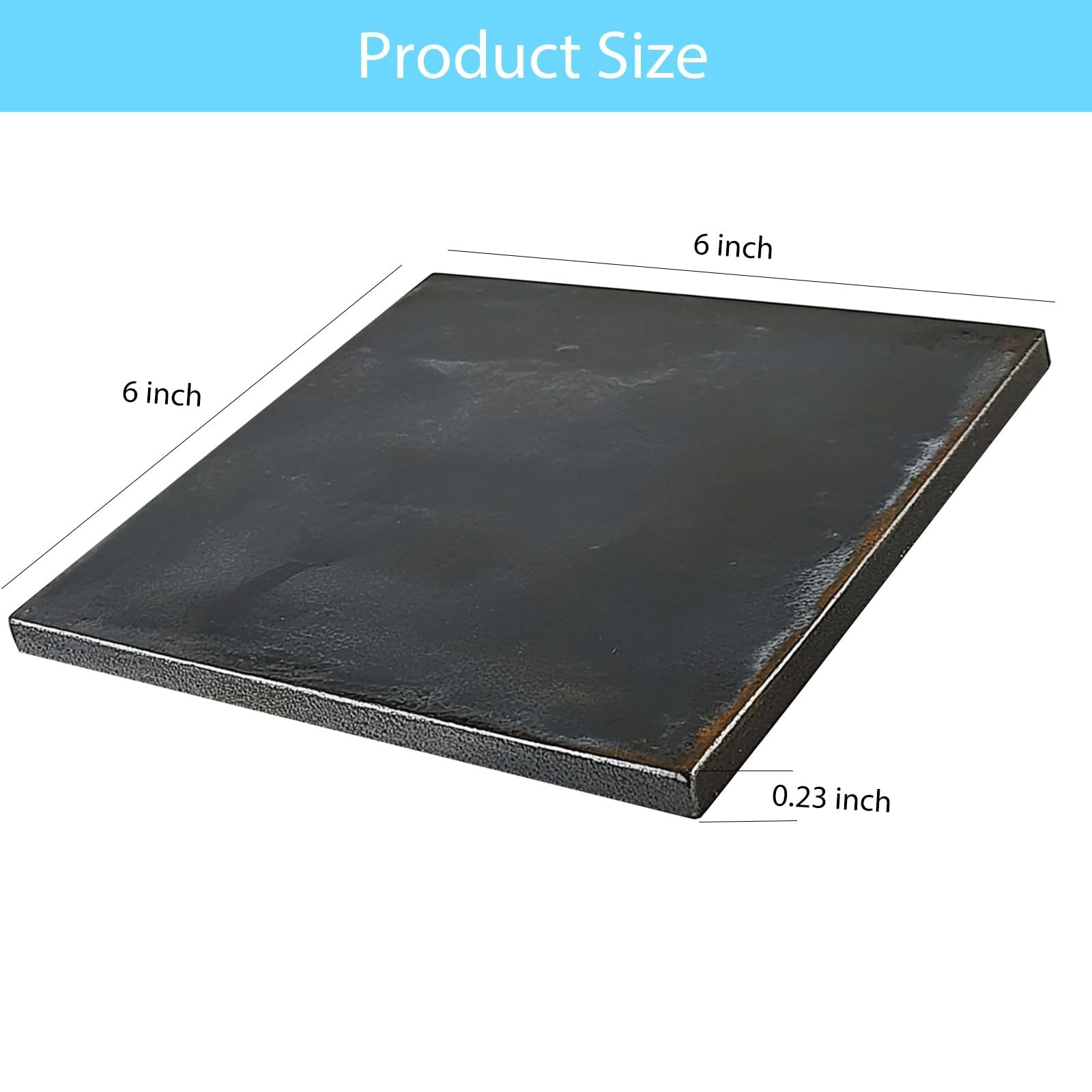 Steel Plate 6″ x 6″ x 1/4″ – 2PCS A36 Hot Rolled Metal Steel 1/4 inch(6mm) Pl…