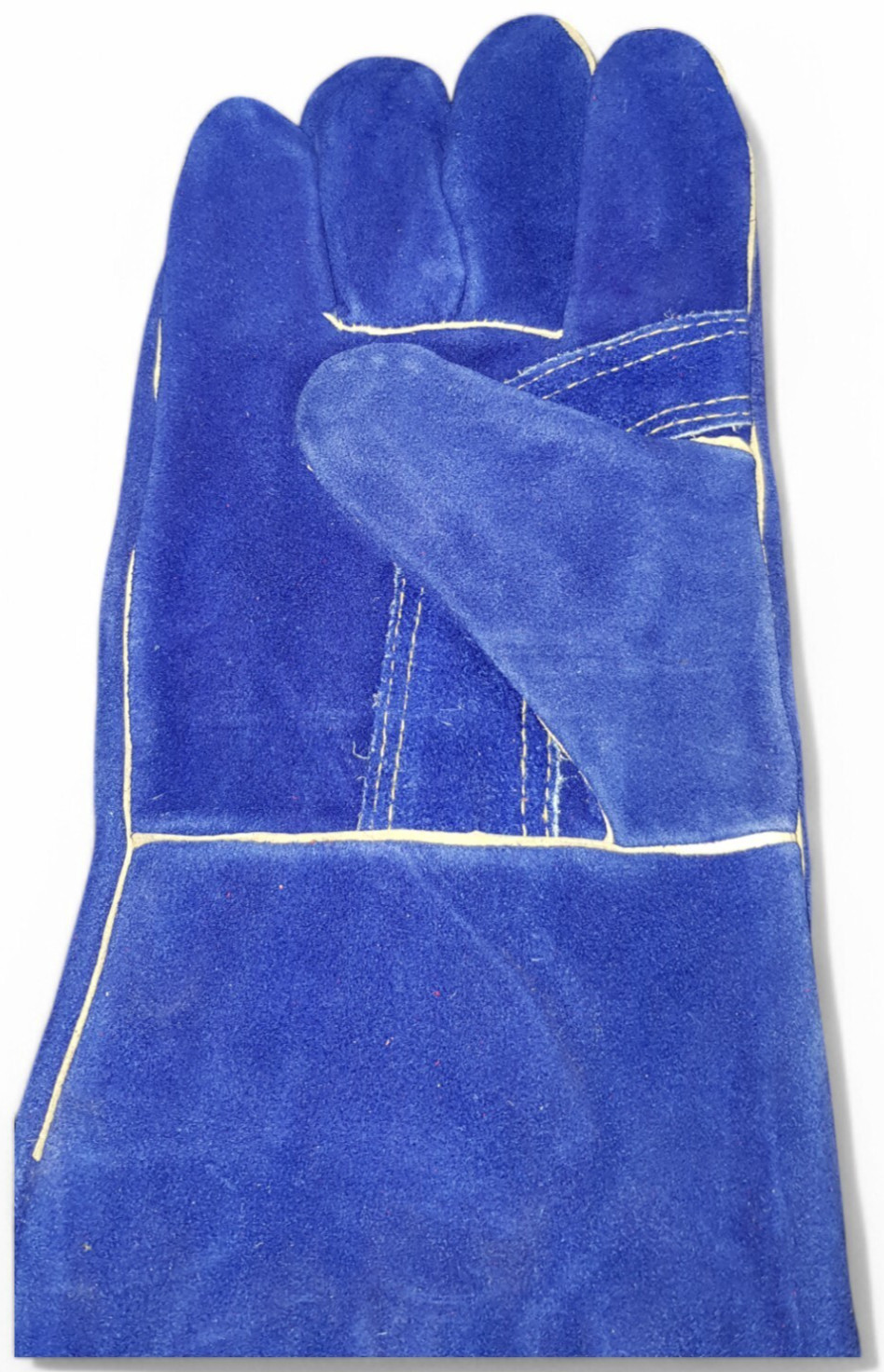 16″ COWSPLIT LEATHER, REINFORCED BLUE THUMB PALMLINED WITH COTTON & FLEECE, BLUE