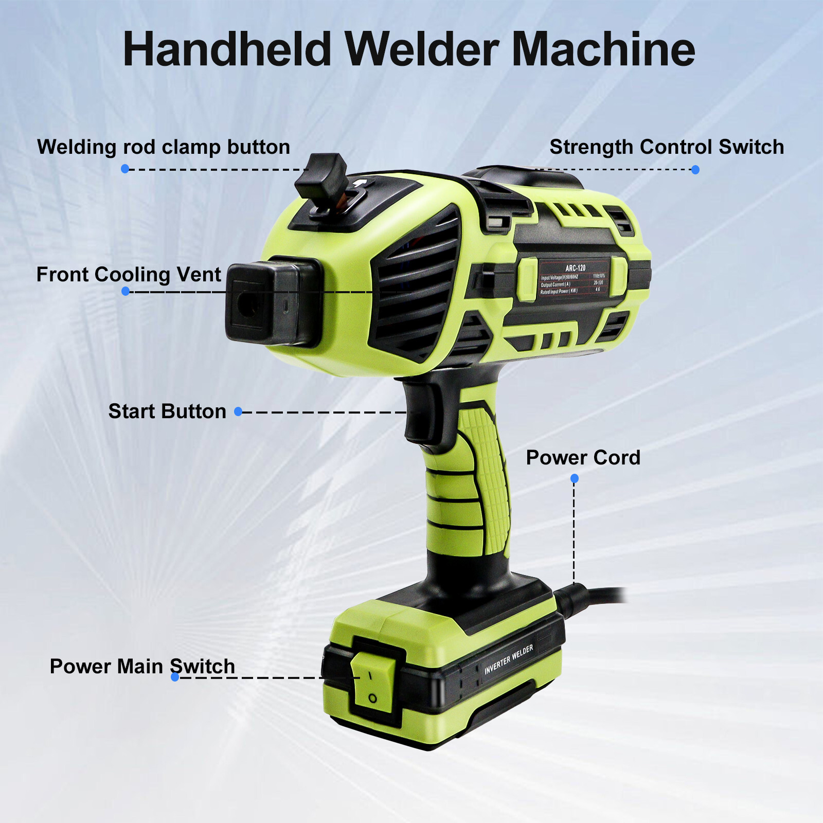 Handheld 110V ARC Welding Machine Portable Stick Welder 4600W with IGBT Inverter