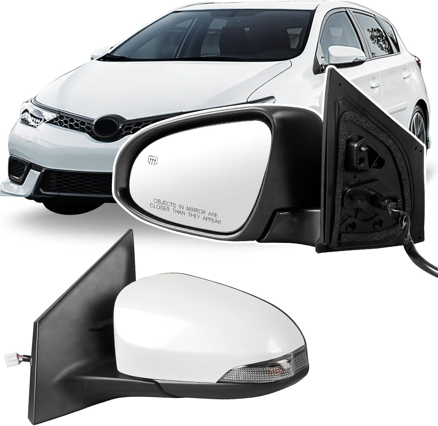 Left Driver Side Door Mirror Assembly Replace for 2014-2019 Toyota Corolla, with