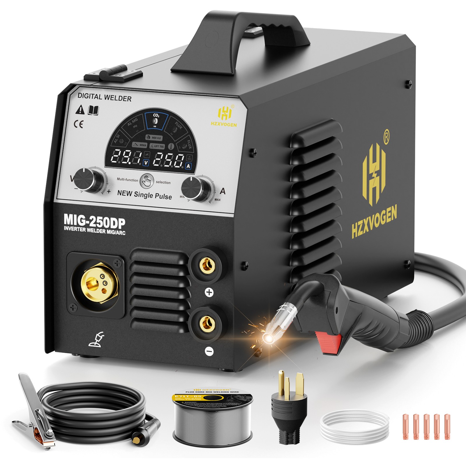 250 Aluminum MIG Welder MMA TIG MIG Welding Machine 110V/220V Gas/Gasless IGBT