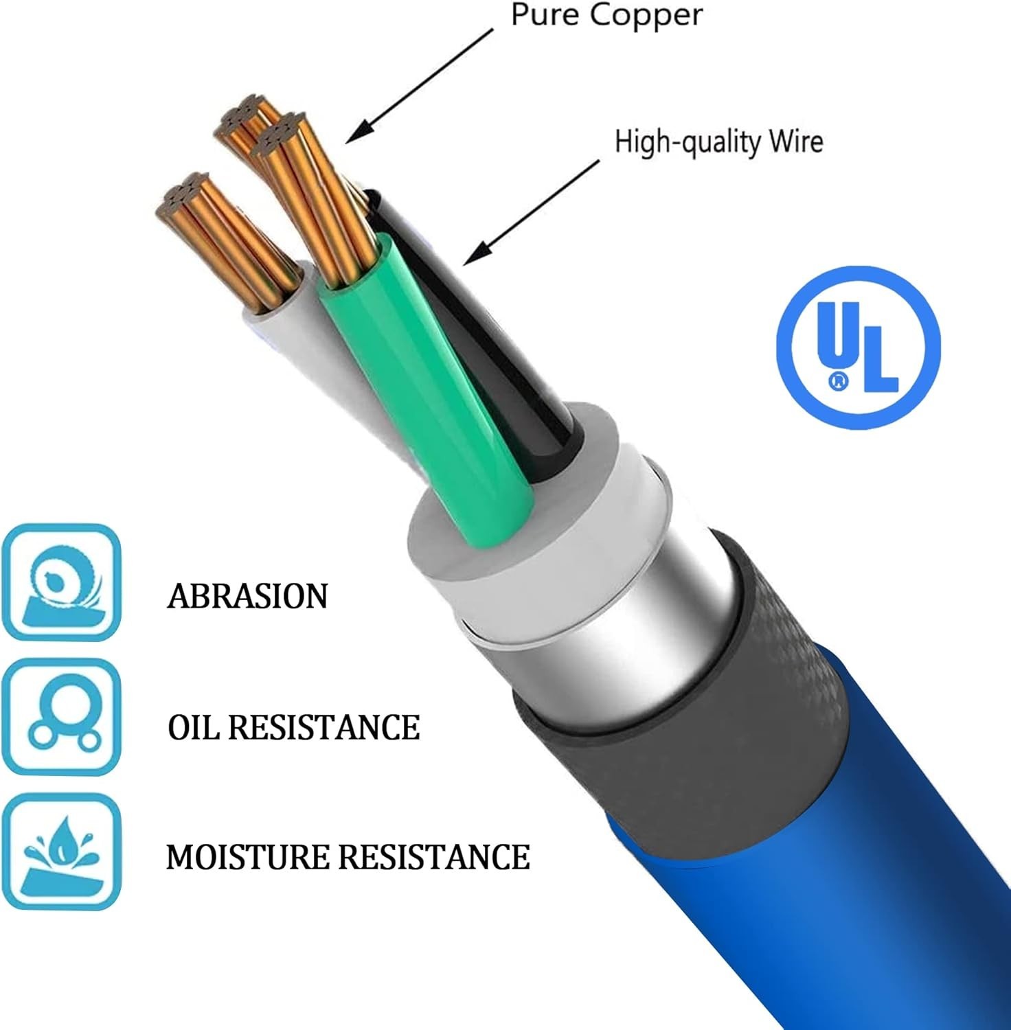 Welder Extension Cord 25ft 6-50 Nema R Plug Approved