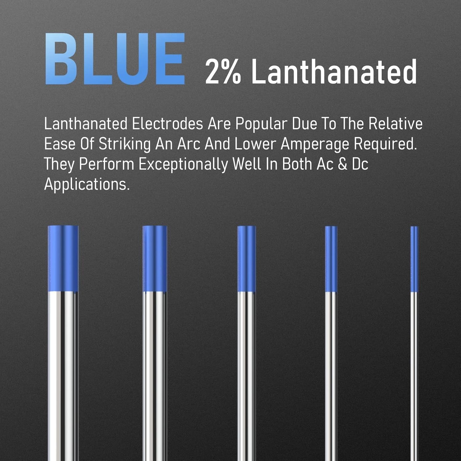Blue 2% Lanthanated Tungsten Electrode 3/32″ x 7″ – 10 Pack