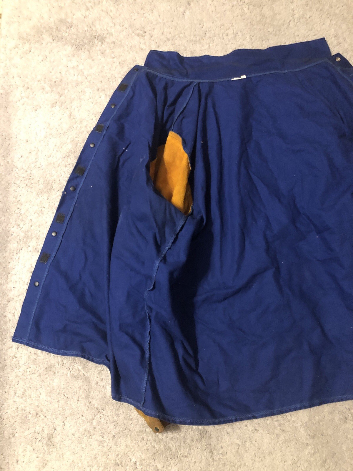 Weldas Distress Welding Jacket Size XXXXL 4XL Blue Tan Leather Sleeve Protective