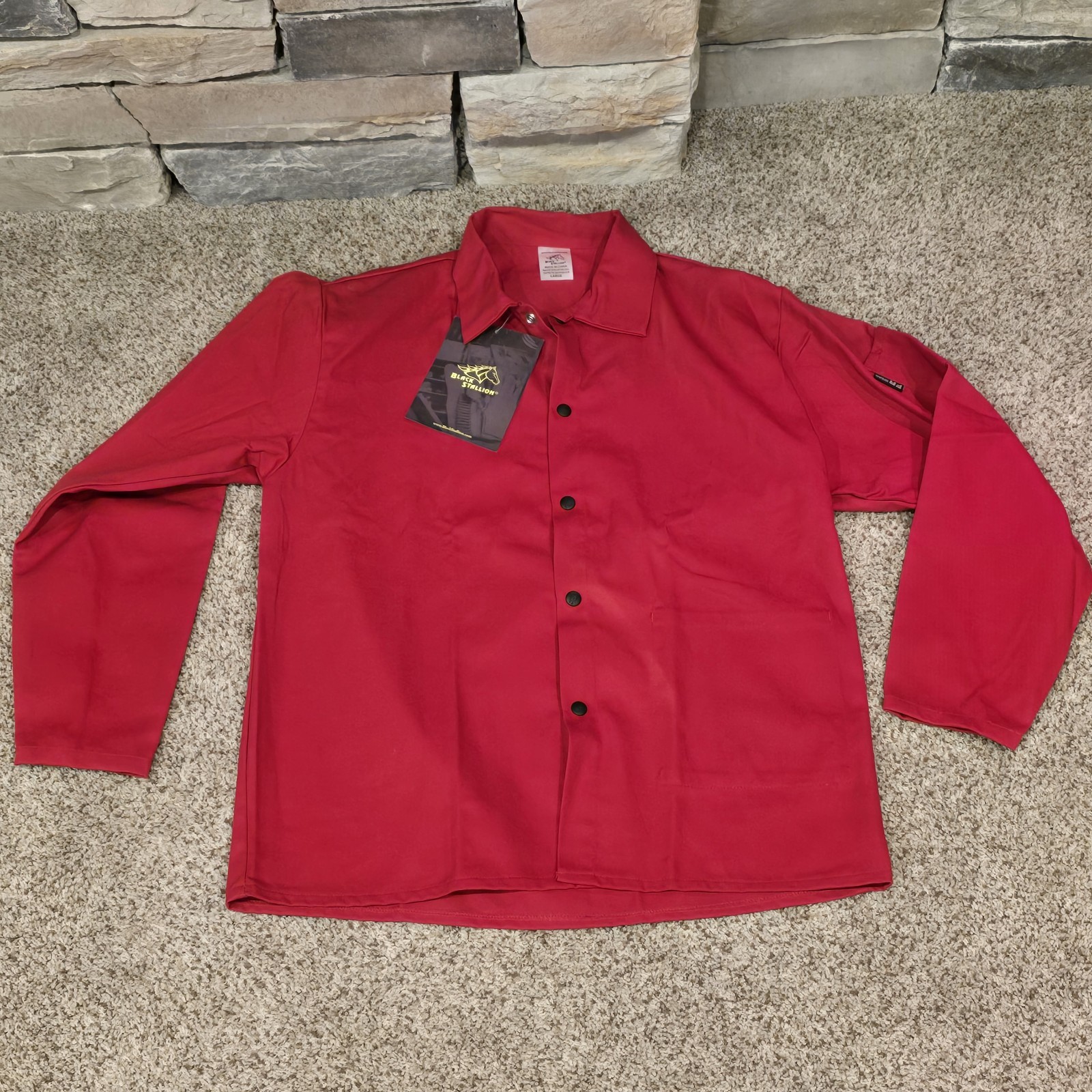 Black Stallion FR9-30C TruGuard 200 FR Cotton Welding Jacket Red Large ICI