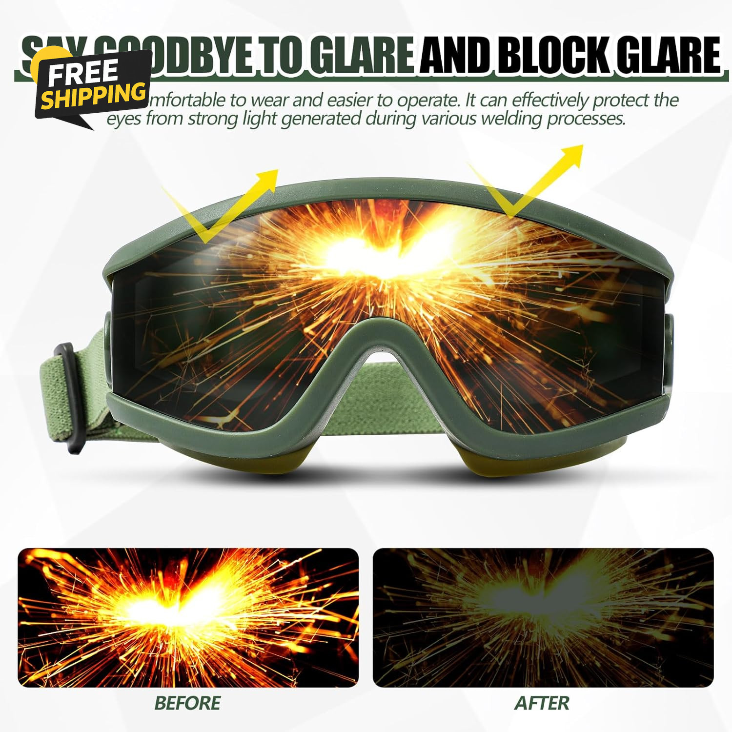 Welding Goggles Welding Safety Glasses Shade 5 IR Lens Cutting Torch Goggles