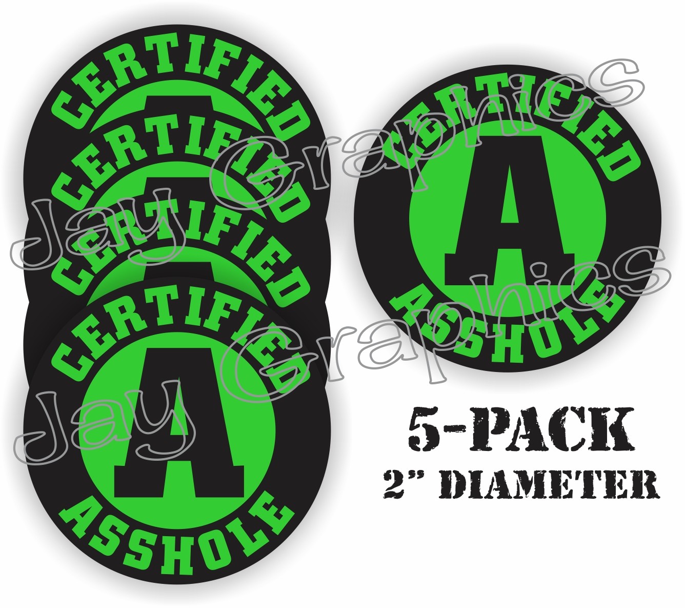 5x Certified A-HOLE Funny Hard Hat – Helmet Stickers – Boss Gag Joke Decals Ass
