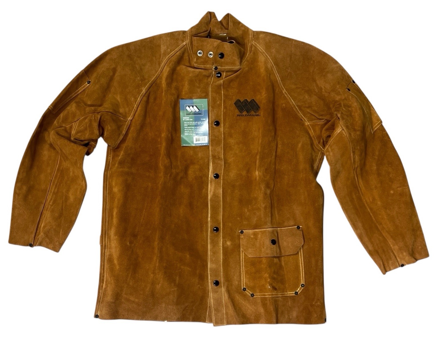 Weldmark Cowhide Leather Suede FR Welding Jacket Bourbon Brown – XL WM880203