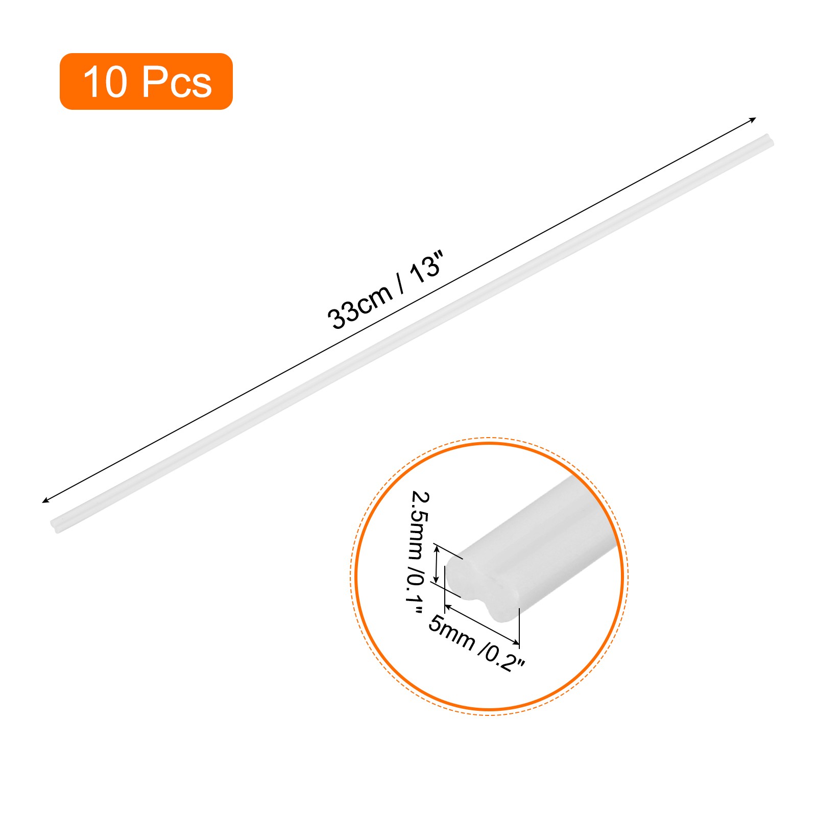 10pcs 13 Inch Plastic Welding Rods PVC Welding Strips Welder Rods, White