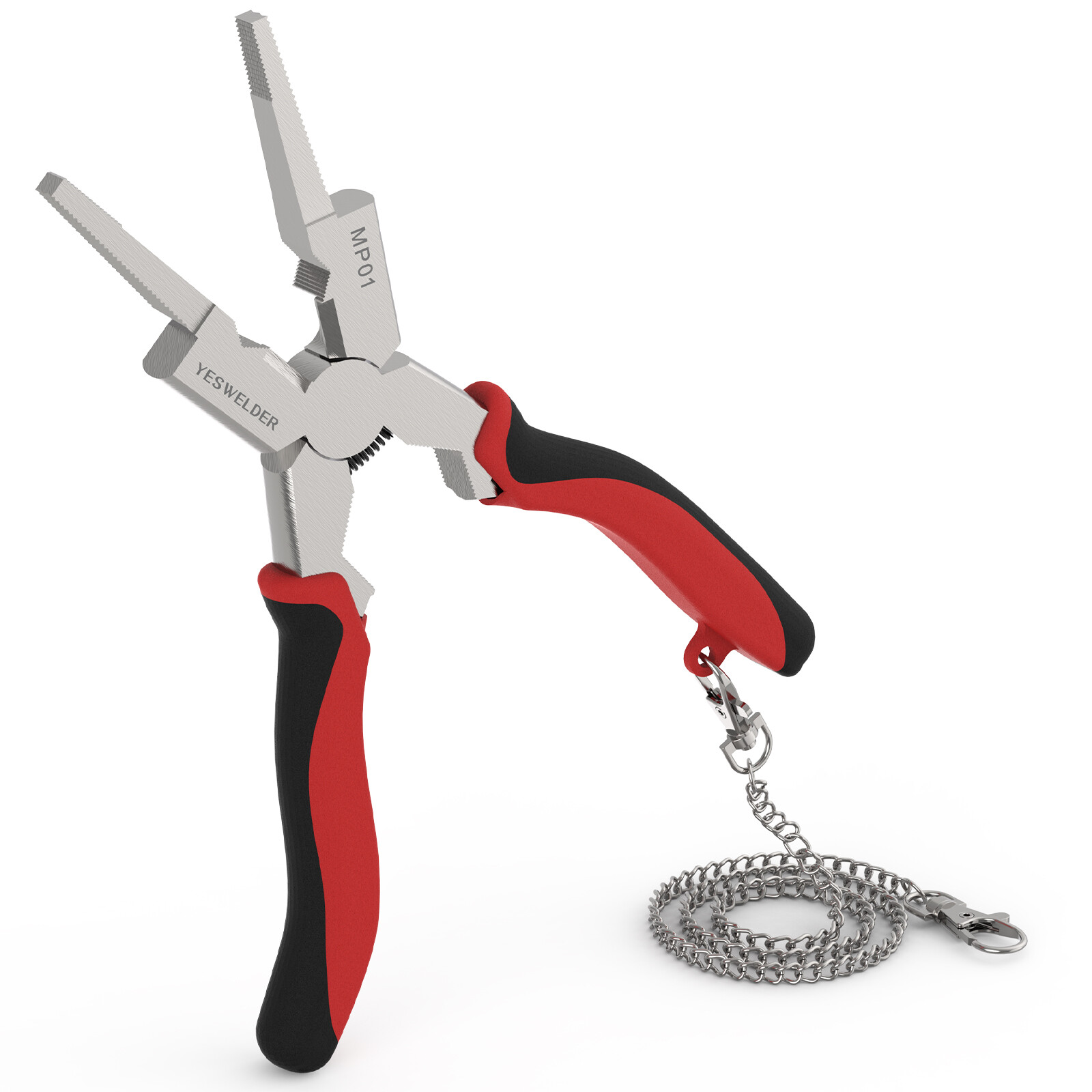 8-Inch MIG Welding Pliers with Rentention Chain, Anti-Rust MIG Welding Pliers