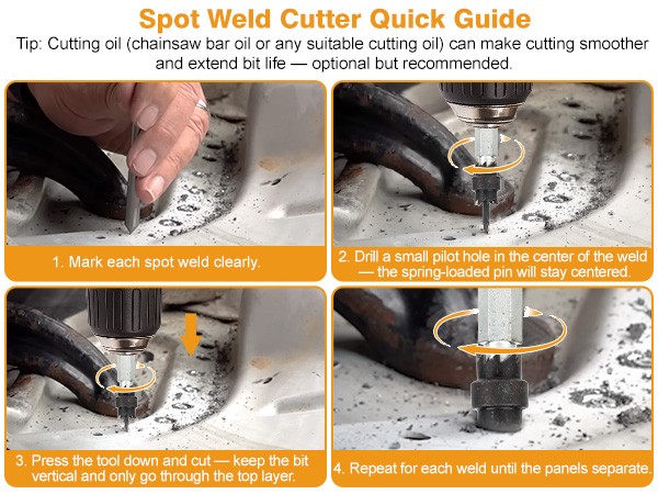 13x Spot Weld Cutter Set Double Sided 3/8″ 5/16″ Spot Welding Remover Drill Bits