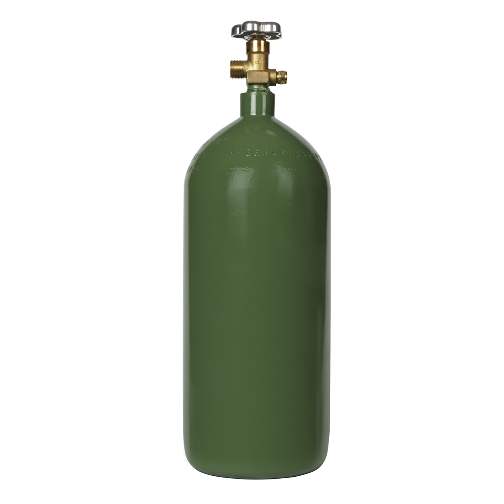 NEW 40 Cu Ft Steel Oxygen Cylinder CGA540 Valve Installed Oxyacetylene Welding