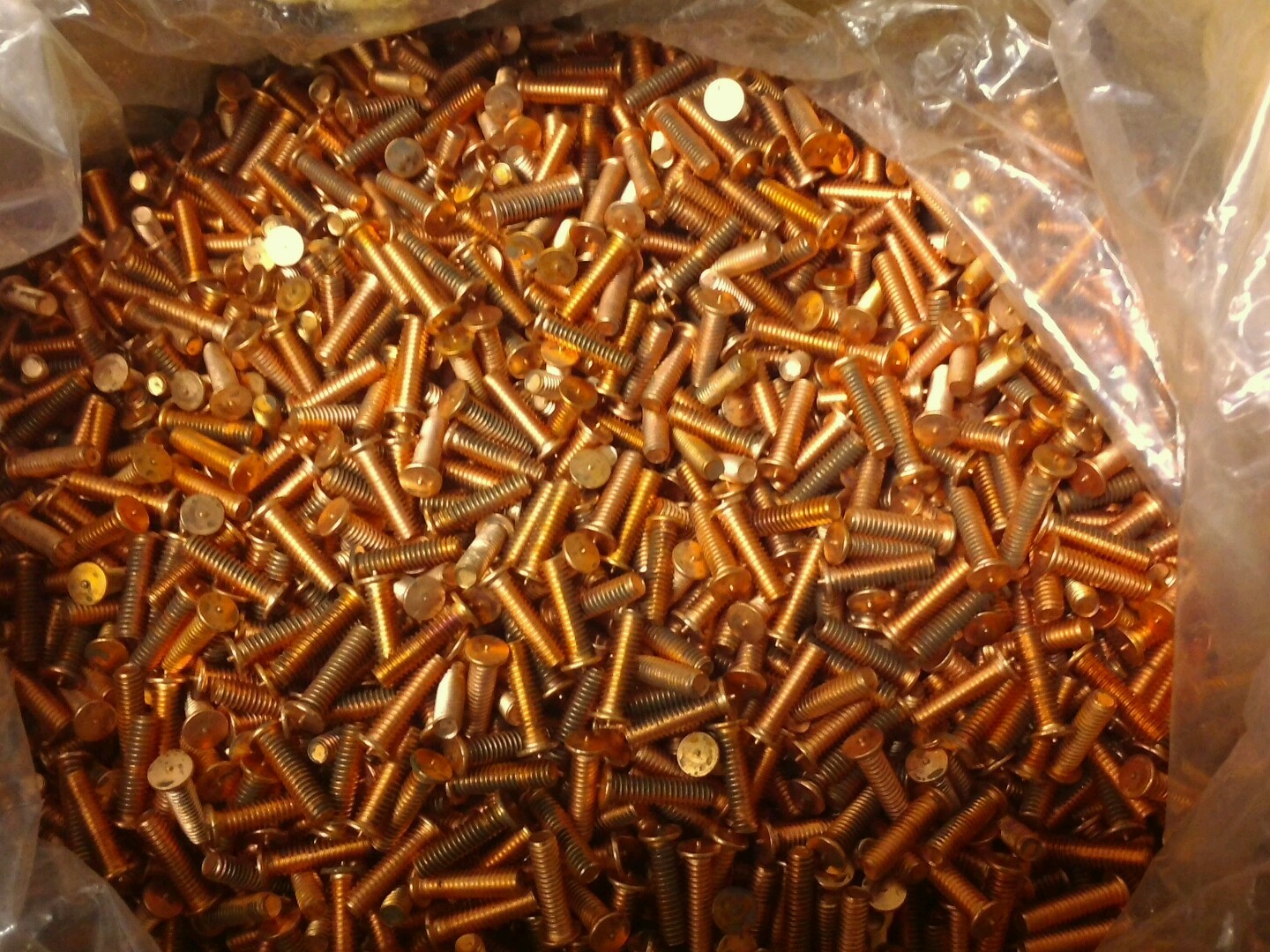 8-32 welding stud 5/8″ long copper clad mild steel 100 pc.