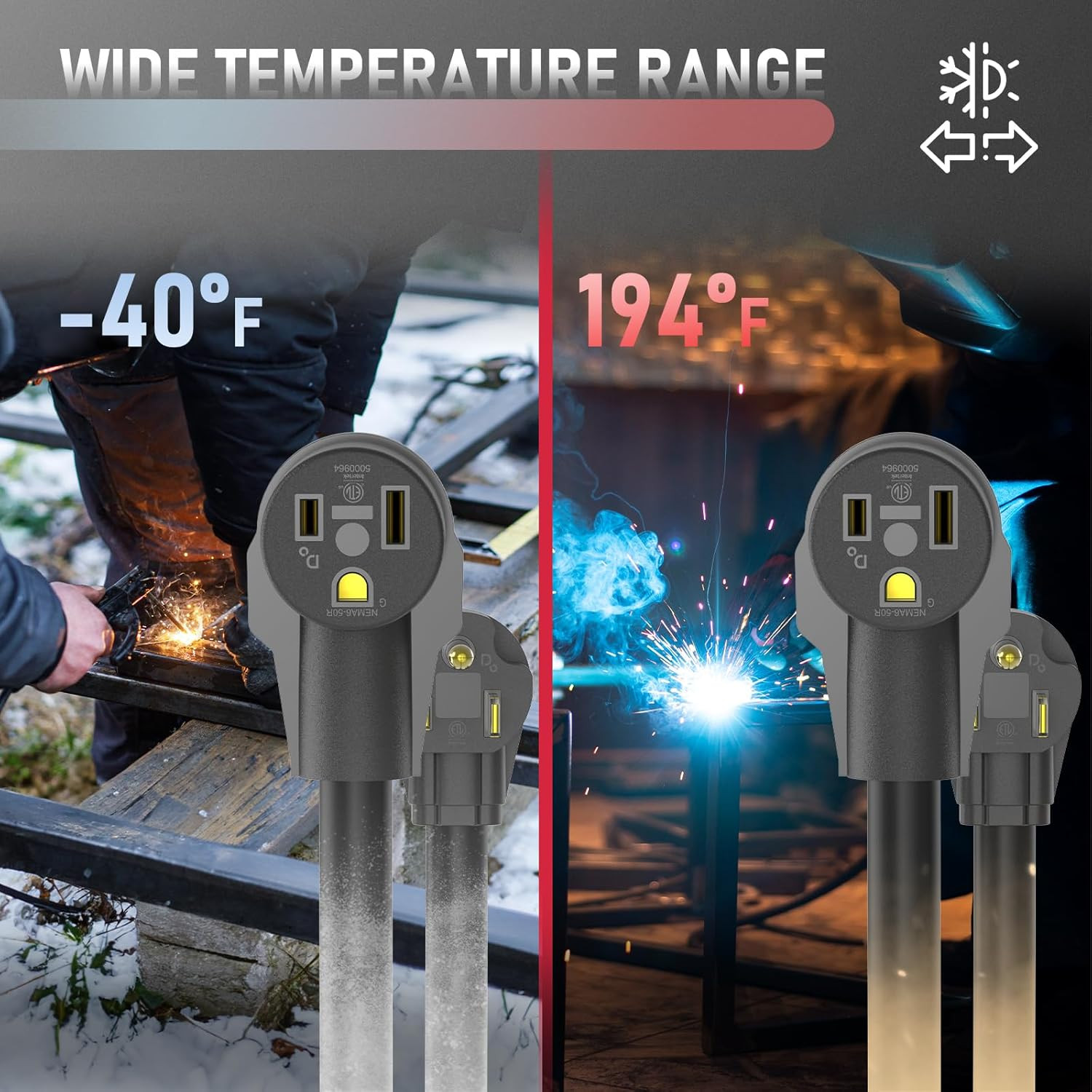 40Ft 250 Volt Welder Extension Cord 8 AWG Power Extension for Welding Machines，