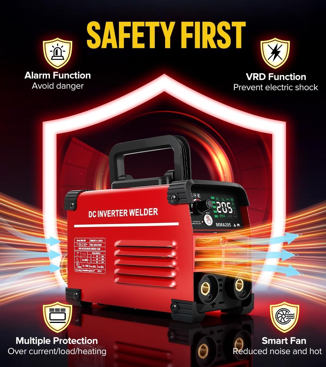 Stick Welder 110V, Upgraded 205Amp Mini Welding Machine with Lift Tig Welding, I