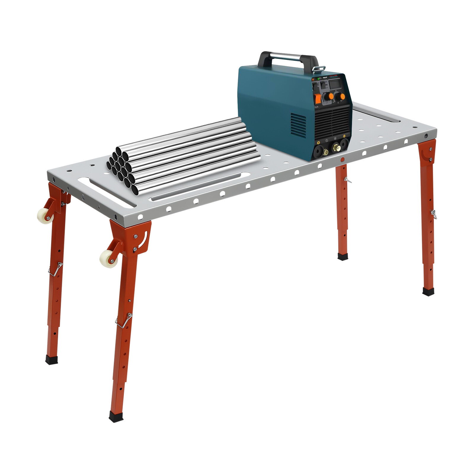Welding Table 46″ x 18″ 1000LBS Folding Workbench Adjustable Height 13-21inch