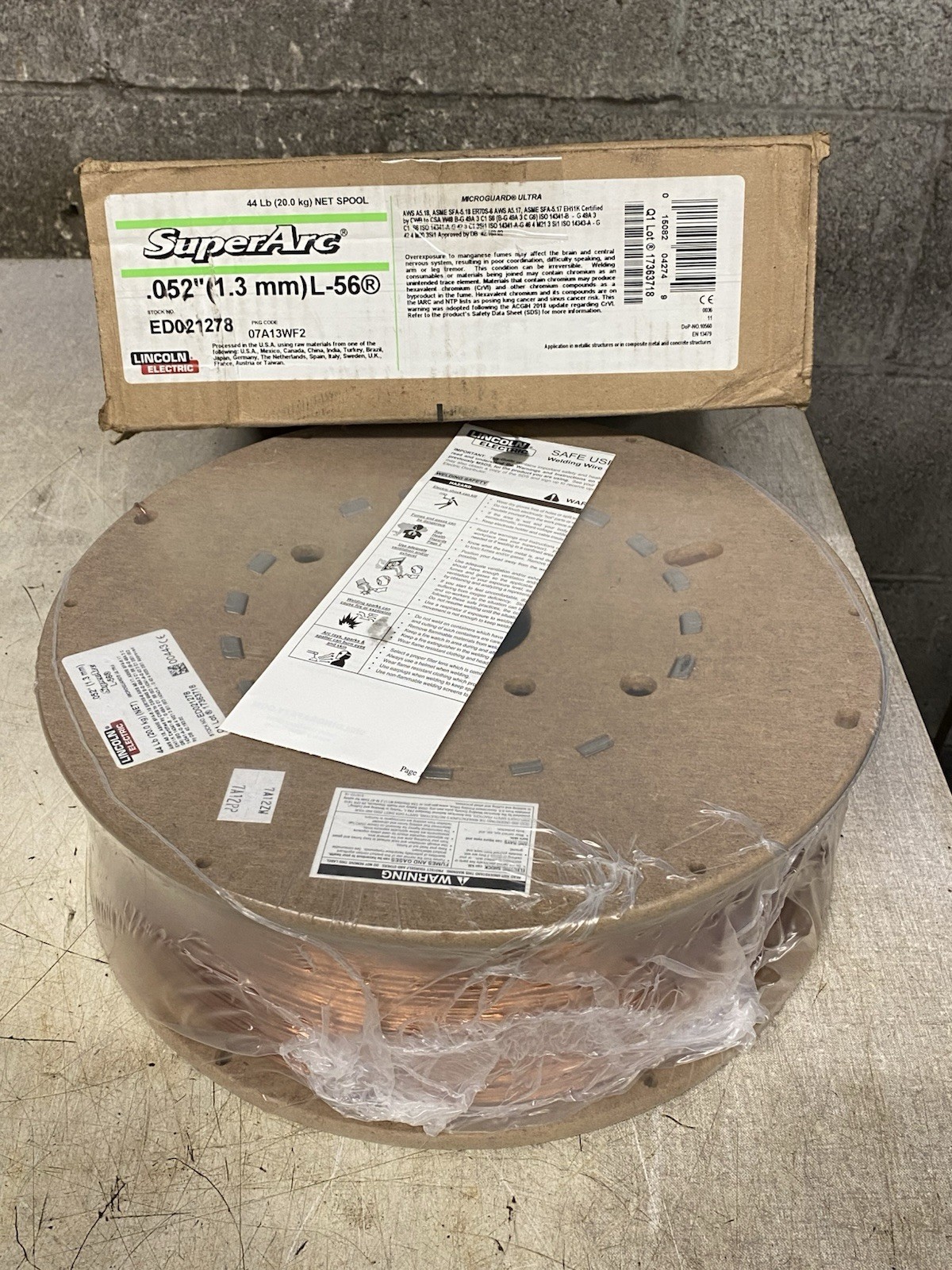 Lincoln Electric ED021278 Super Arc L-56 Welding Wire .052” NEW Spool Weld 44 Lb