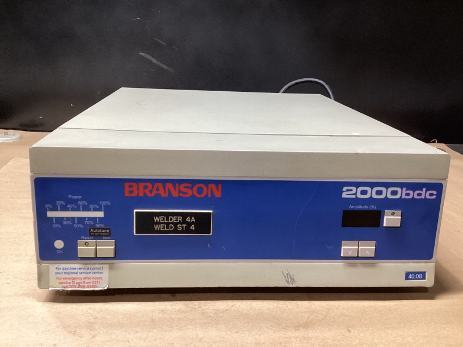 Branson 2000BDC 40:0.8 Power Supply #100G60PR7