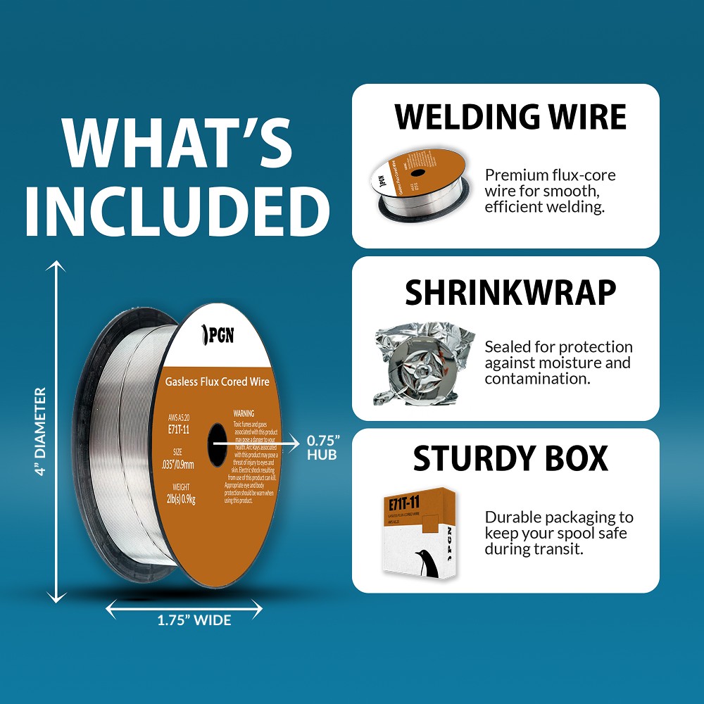 E71T-11 .035″ – 2-Lb – Flux Core Welding Wire – Gasless Mild Steel MIG
