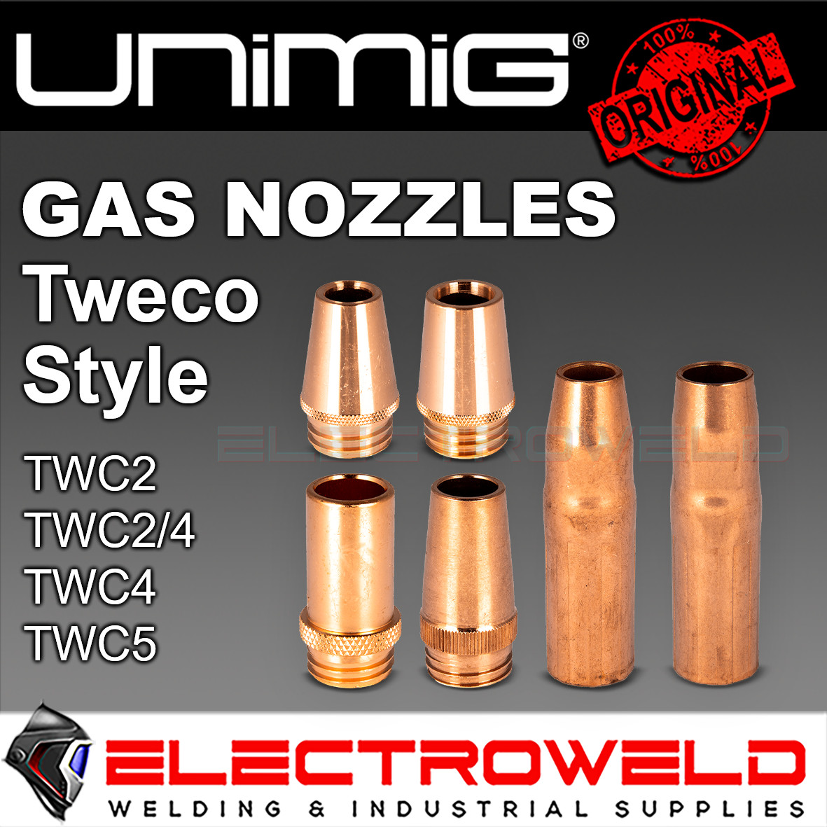 2/6 x UNIMIG Tweco Gas Nozzle TWC2/4 TWC5 Mig Welding Torch 13mm 16mm 20mm Fixed