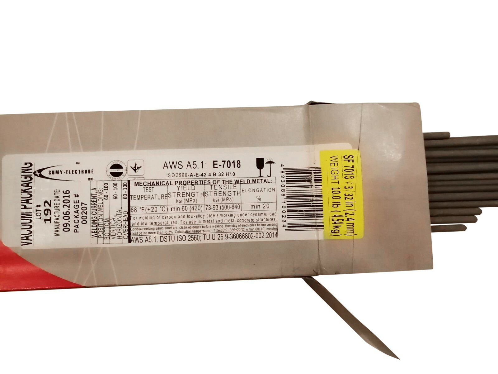 E7018 3/32 dia 10 lbs NEW AC-DC welding electrodes, Rods 12″ PACK OF 2=20LB