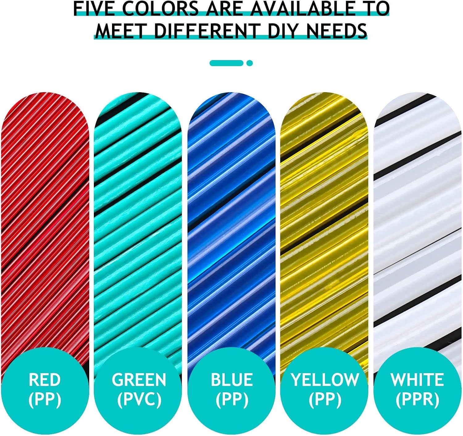 100 Pieces Plastic Welding Rods 7.9 Inch PP/PVC/PPR Welder Repair…