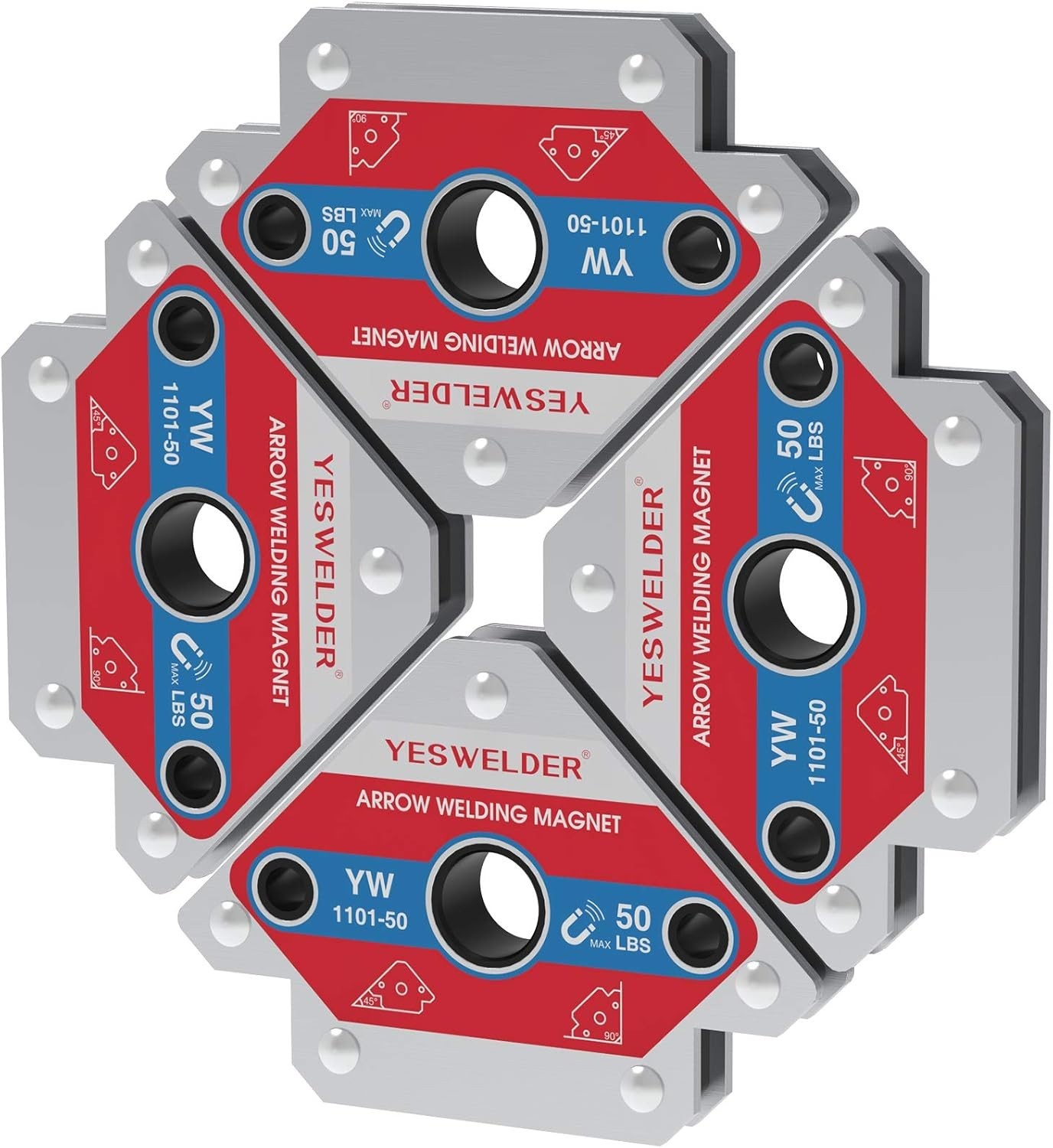 Versatile 50 LB Welding Magnet Set – 4 Heavy-Duty Holders for Pros