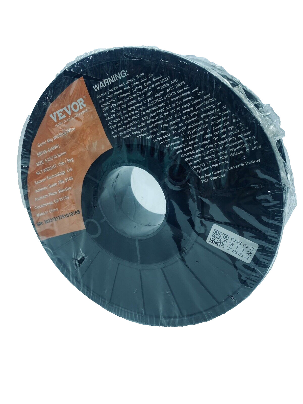 ER70S-6 (AWS) Vevor Solid MIG Welding Wire 11Lbs,5Kg, 0.035″/0.9mm Size