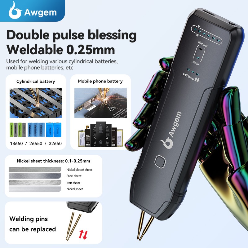 Portable Spot Welder Handheld Welding Machine 18650 Battery Pack / Nickel Strip