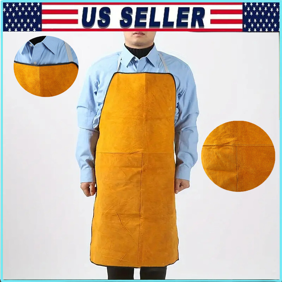 Leather Welding Work Apron – Flame Resistant &Heat Resistant Bib Apron