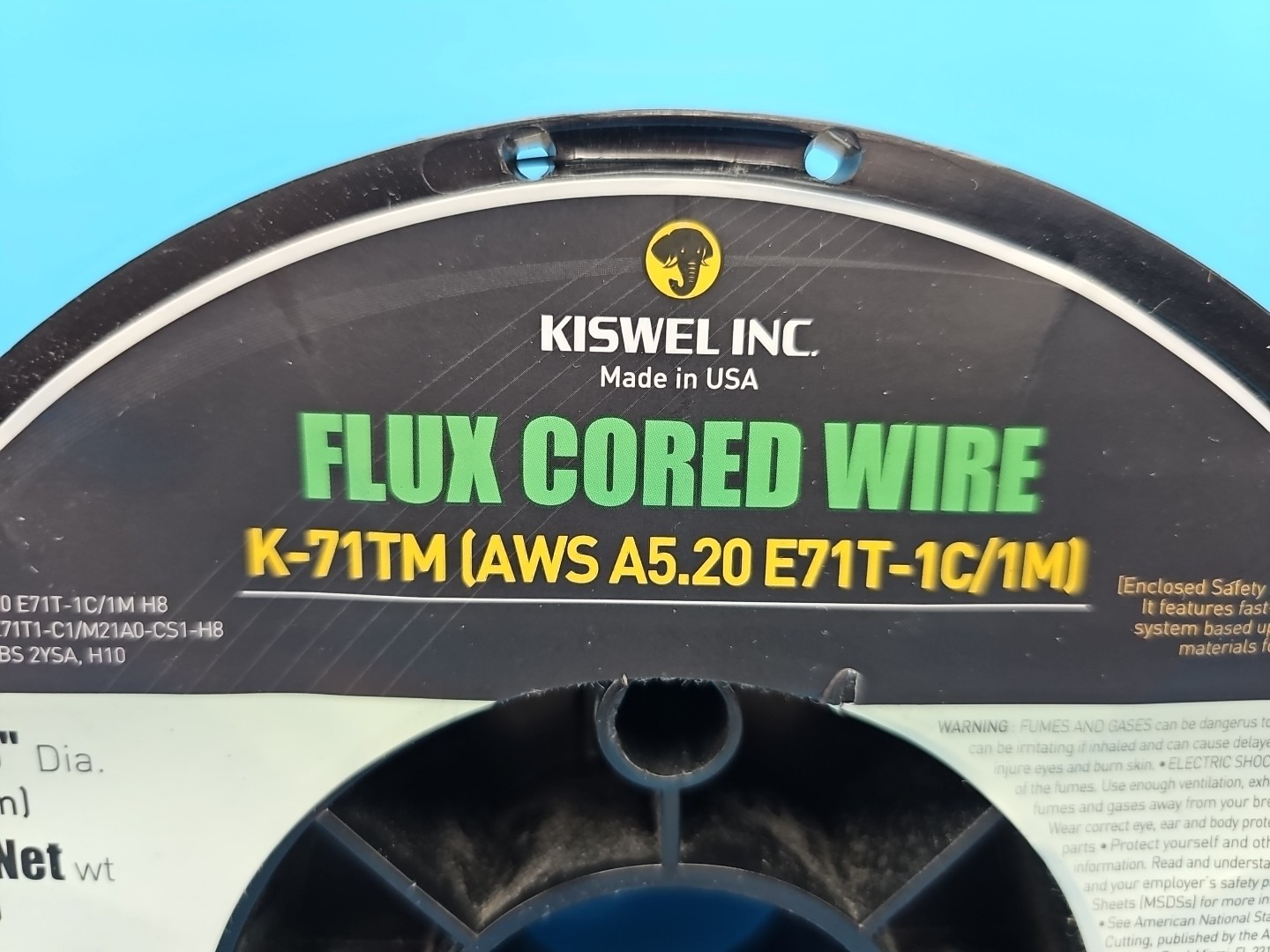 Kiswel K-71TM USA Made Flux Cored Welding Wire 0.035in 10lb Spool AWS E71T-1C/1M