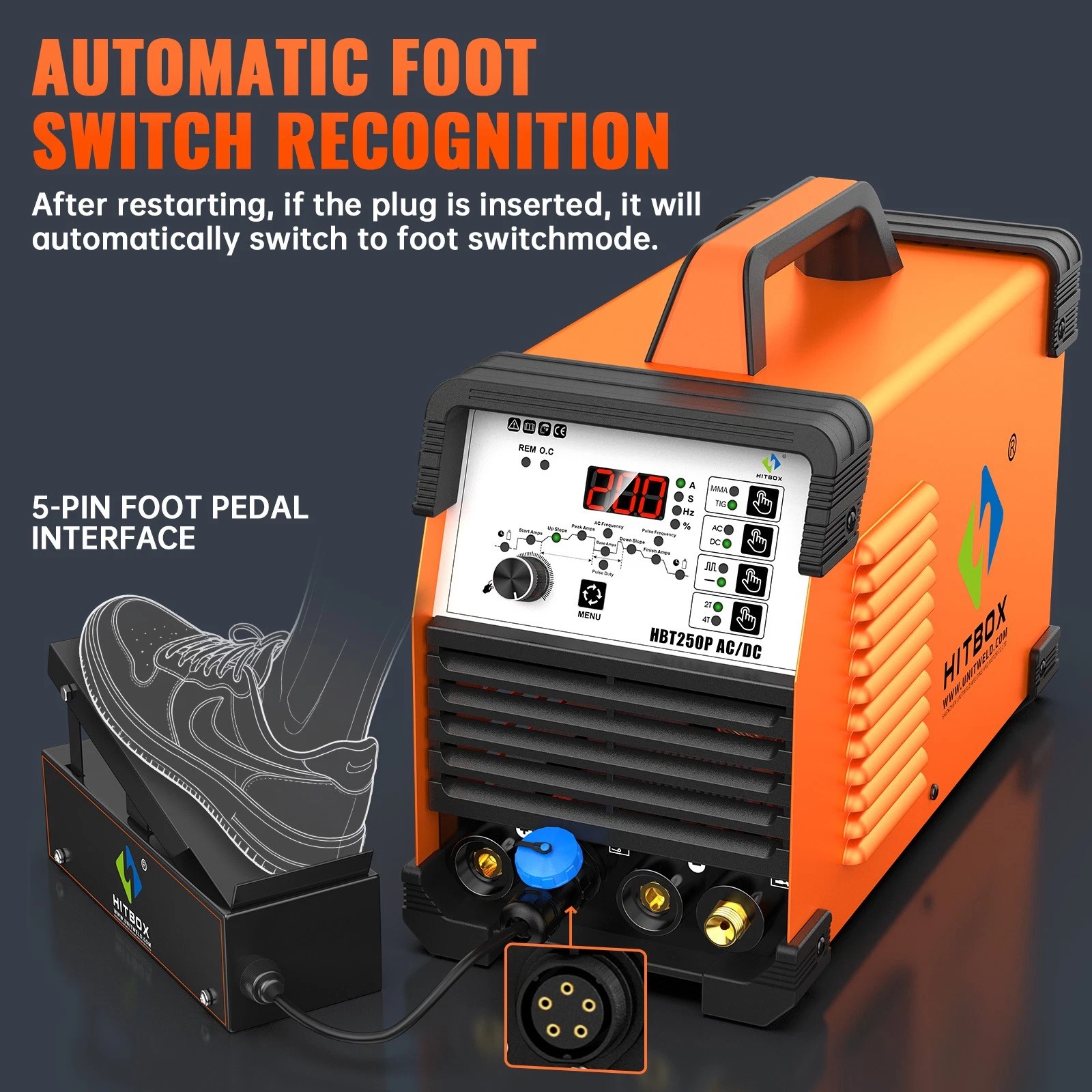 200A 220V AC/DC HF Pulse TIG Stick Welder 2T/4T Aluminum Welding&Foot Pedal US