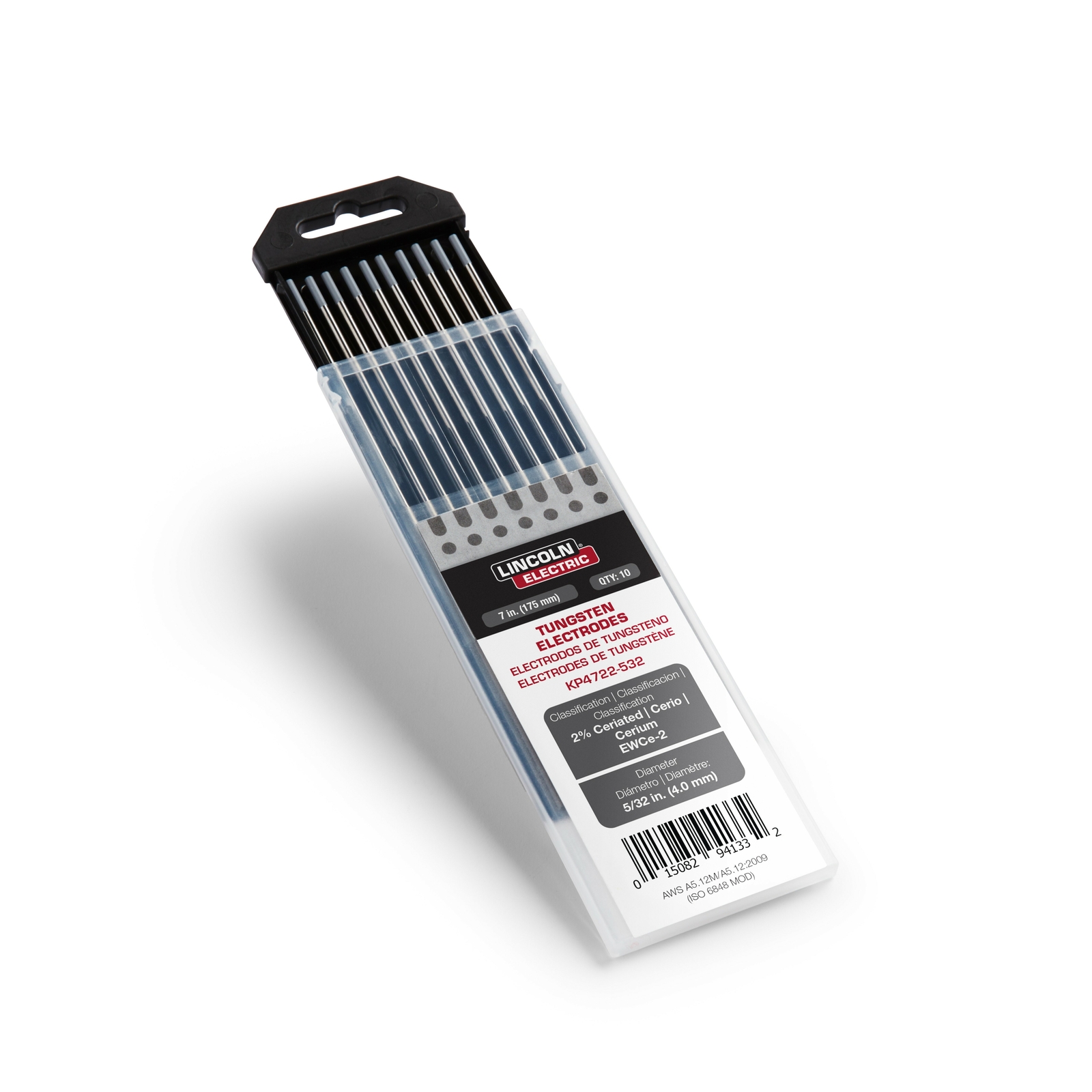 Lincoln 2% Ceriated Premium 5/32″Tungsten Electrodes 10 Pack – KP4722-532