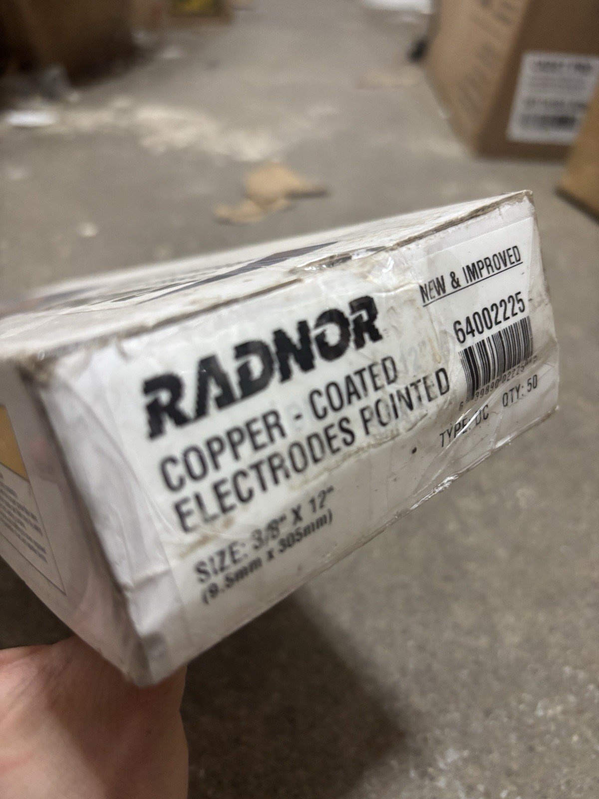 RADNOR™ 3/8″ X 12″ DC Pointed Copperclad Arc Gouging Electrode (50 Each Per Box)