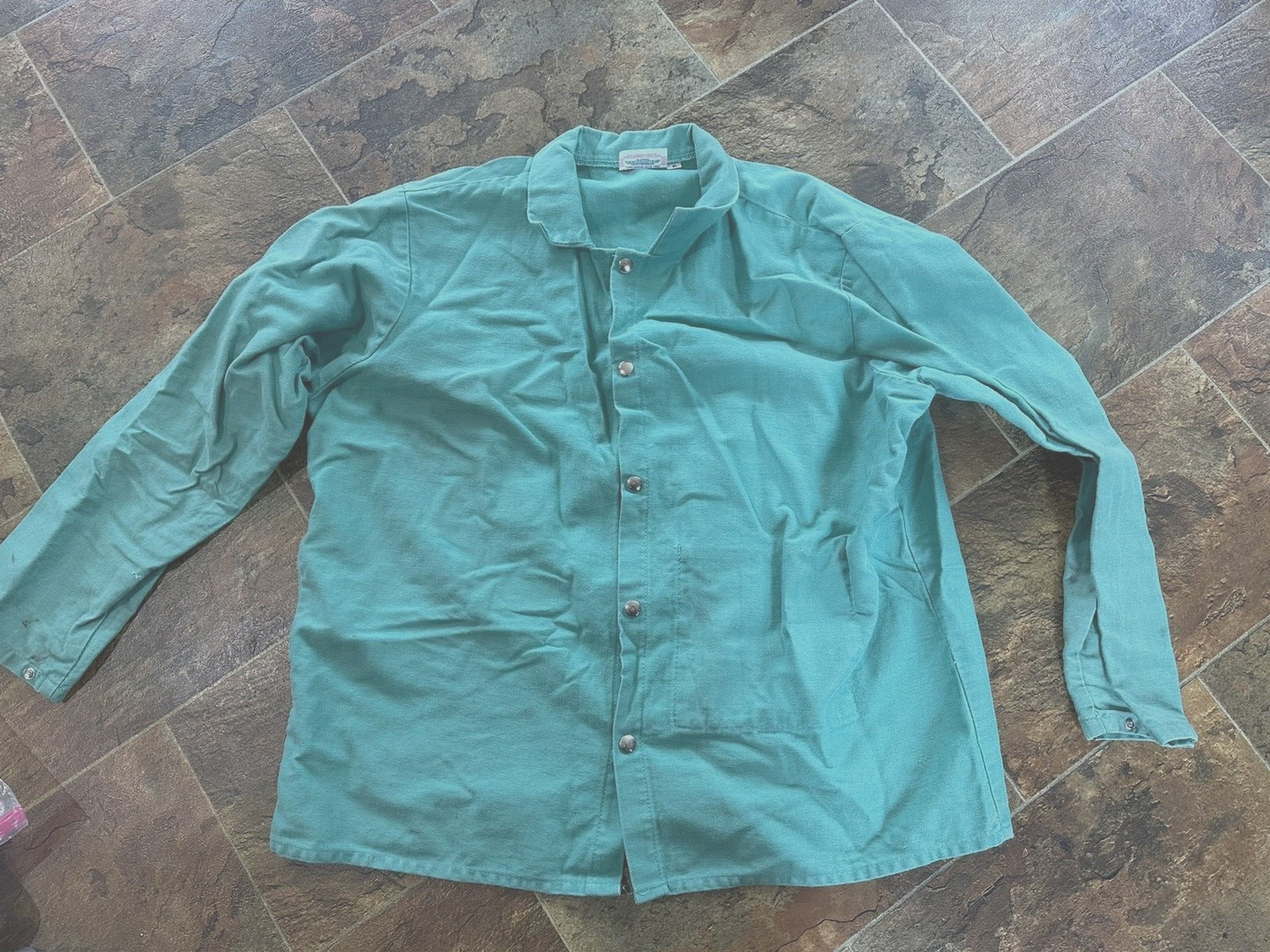 VTG Flame Resistant Welding Shirt XL Light GREEN VGC Proban FR 7-A