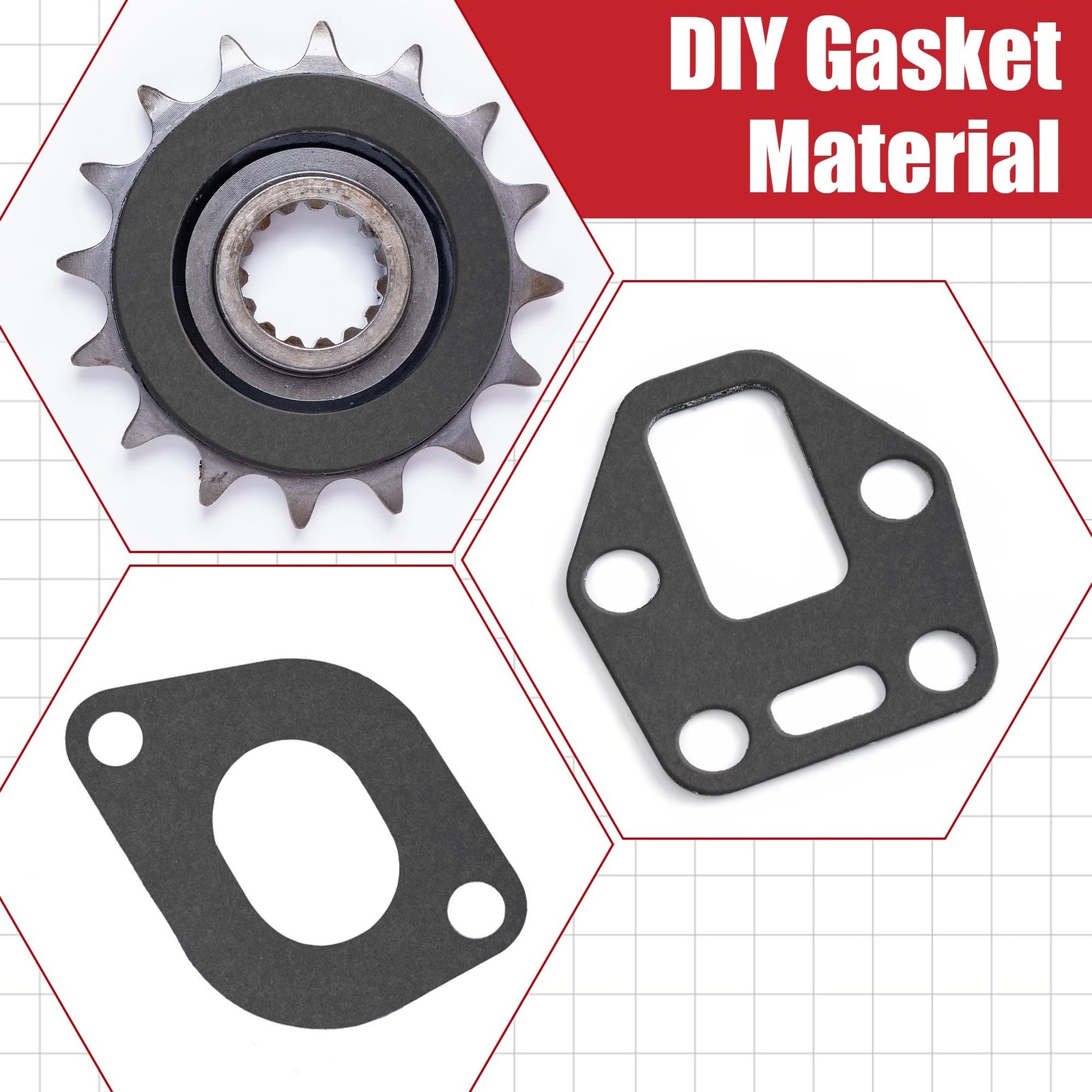 6PCS Gasket Material Sheet, Non-Asbestos Exhaust Gasket Making Paper for Smal…