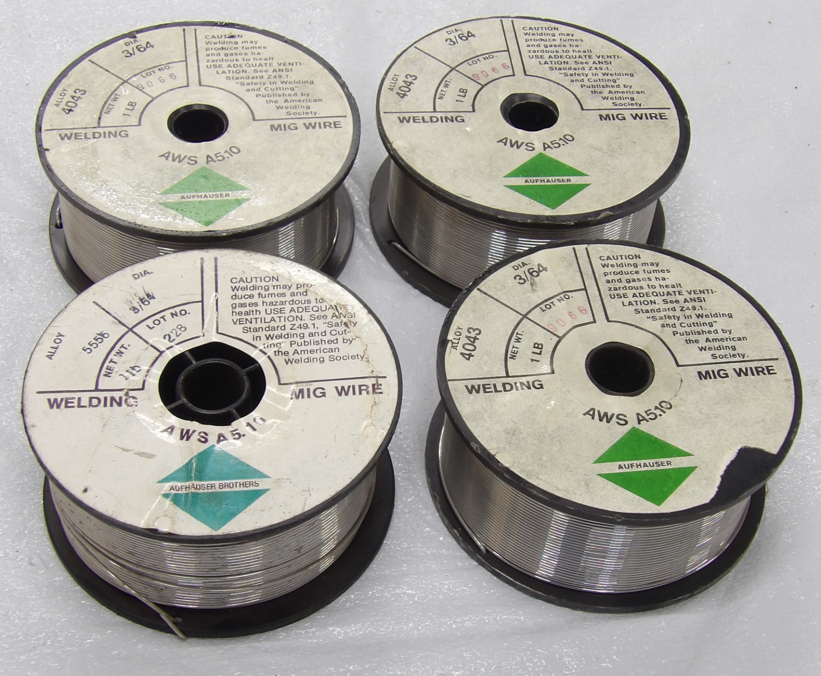 4x Aufhauser Brothers 4043 Aluminum MIG Welding Wire 1lb Spool 3/64″ .047″ Dia