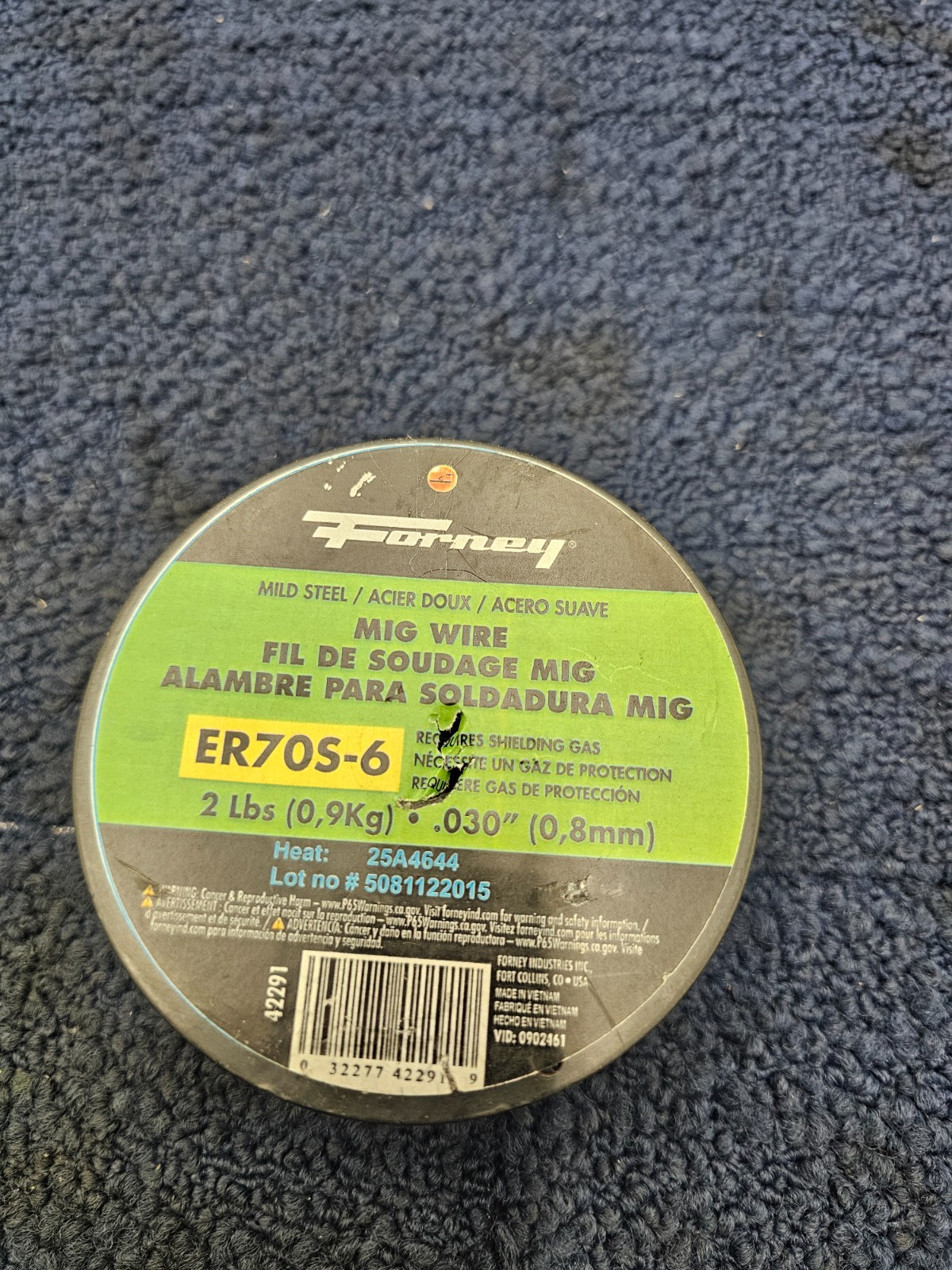 (QTY 2) Forney 42291 ER70S-6 Mild Steel MIG Welding Wire .030″ Dia. 2lbs. Spool