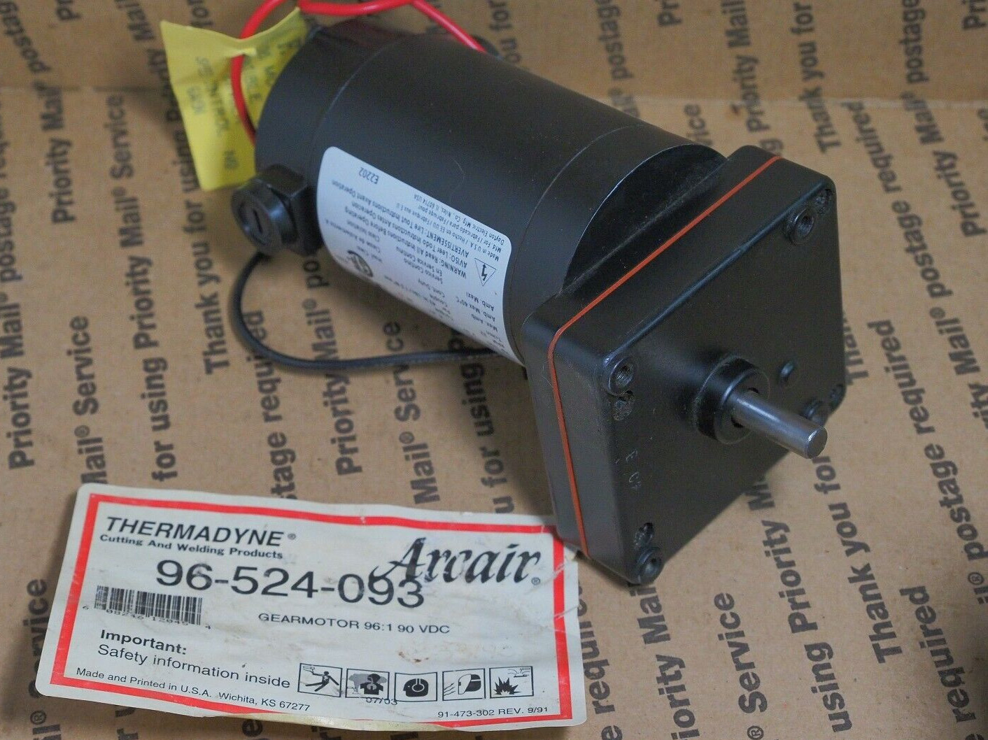 ARCAIR Thermadyne 96-524-093 Gear motor 96-1 90 VDC ArcairMatic NOS BXRS